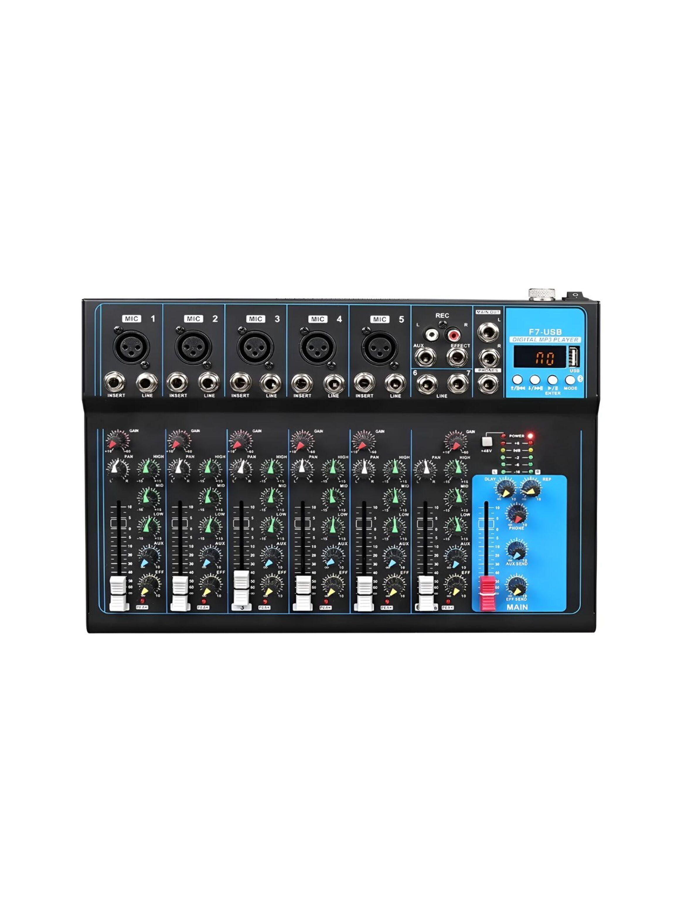 Consola Mezcladora De Audio Portátil 7 Canales-0