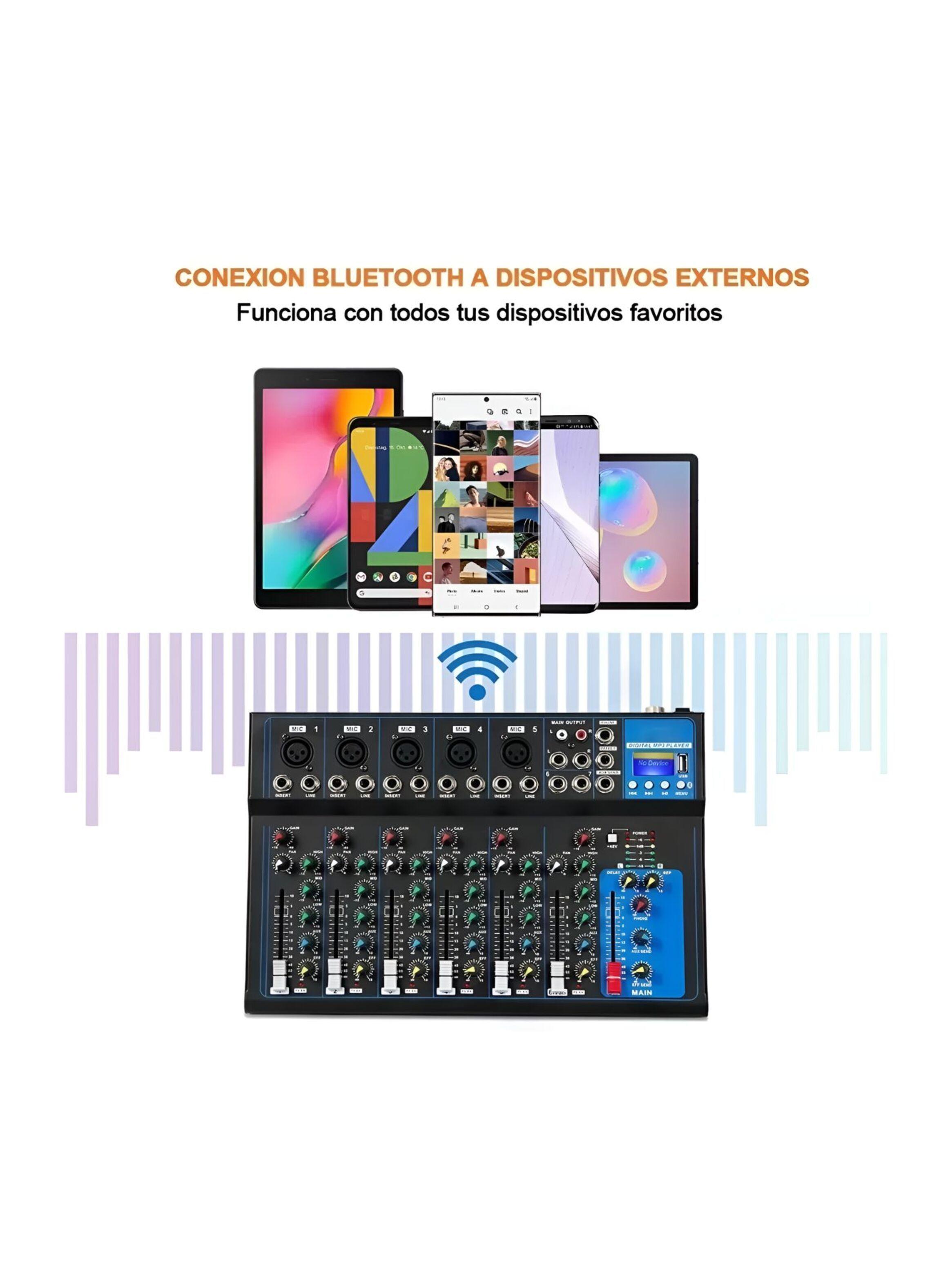 Consola Mezcladora De Audio Portátil 7 Canales-2