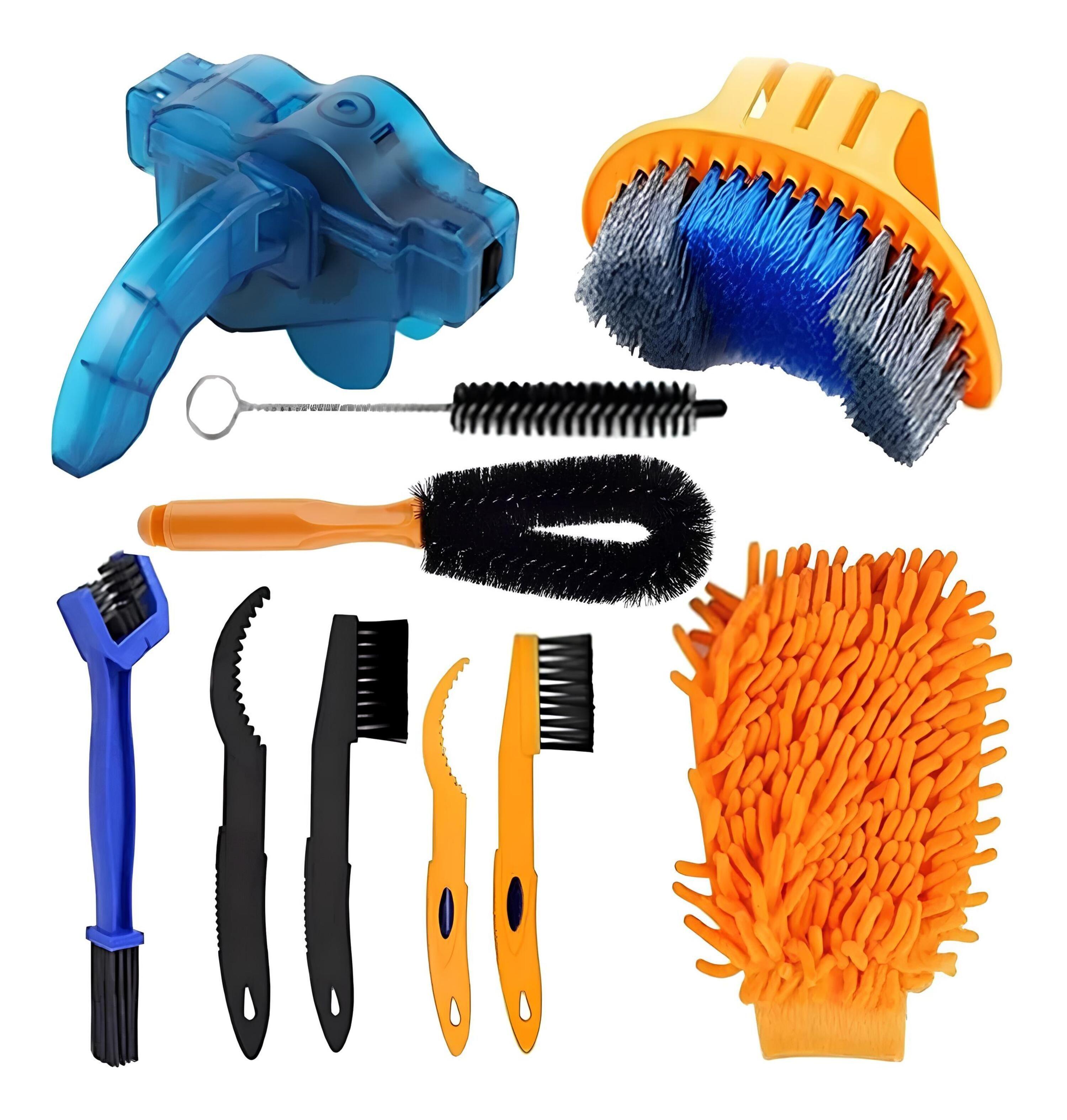 Limpieza Bicicleta Kit 10 Piezas Cepillo Polvo-0