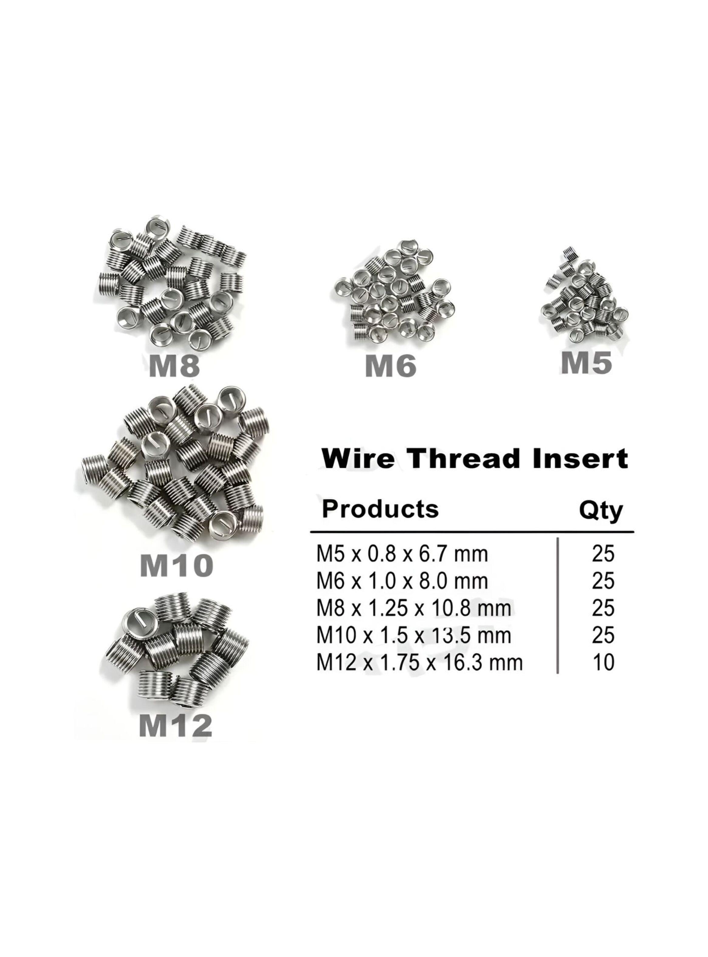 Kit 131 Insertos Helicoil Reparacion Hilos Dañados-1
