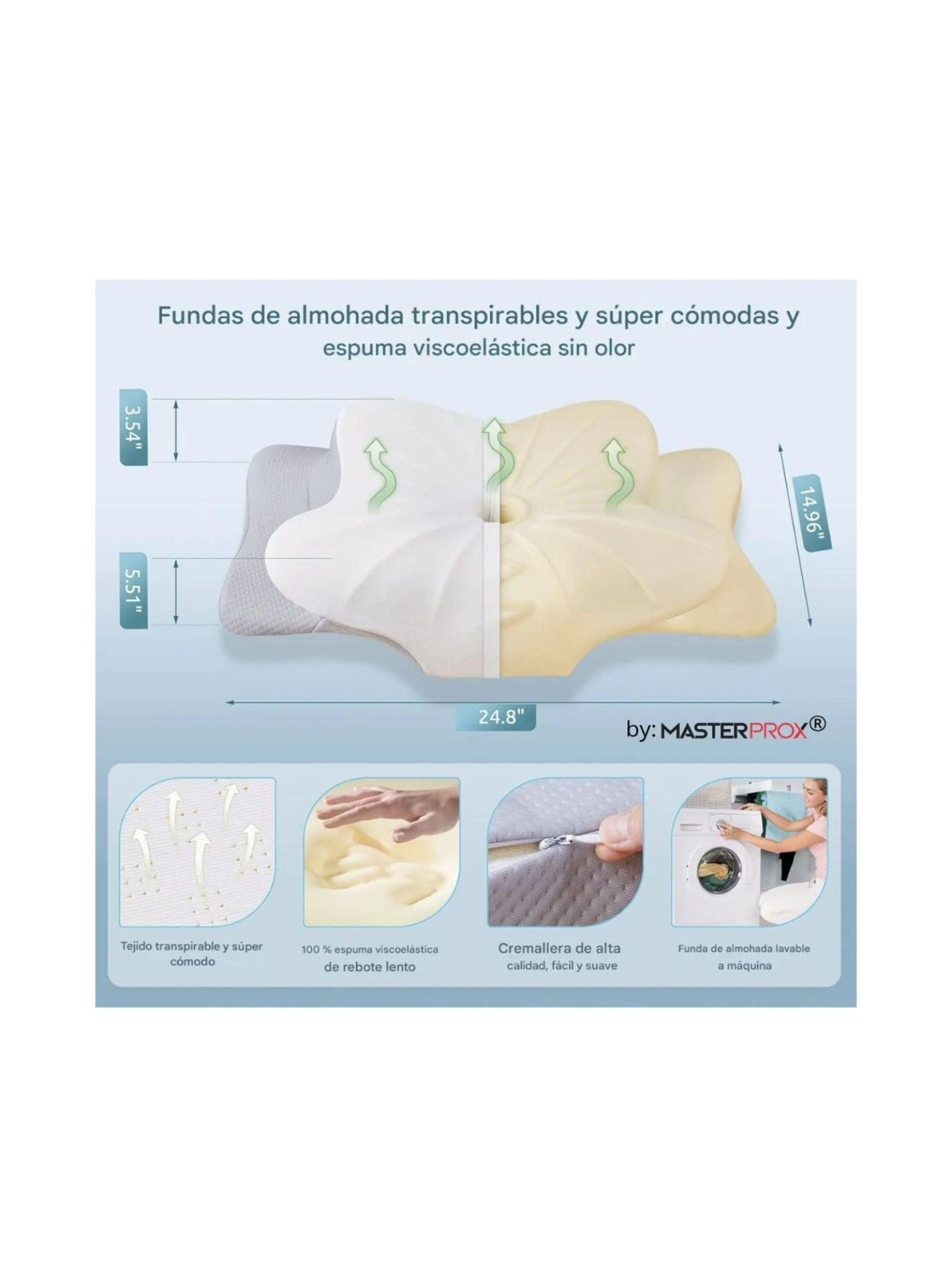 Almohada Cervical Para Cuello Y Hombro Ortopédica Cojín Ergonomico Cuello Memory Foam Premium-2