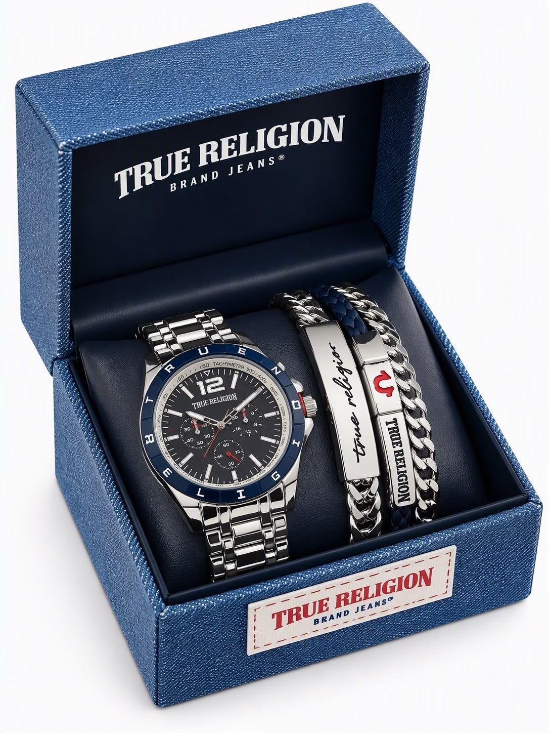Set De Reloj Con Pulseras True Religion Para Hombre Original-0