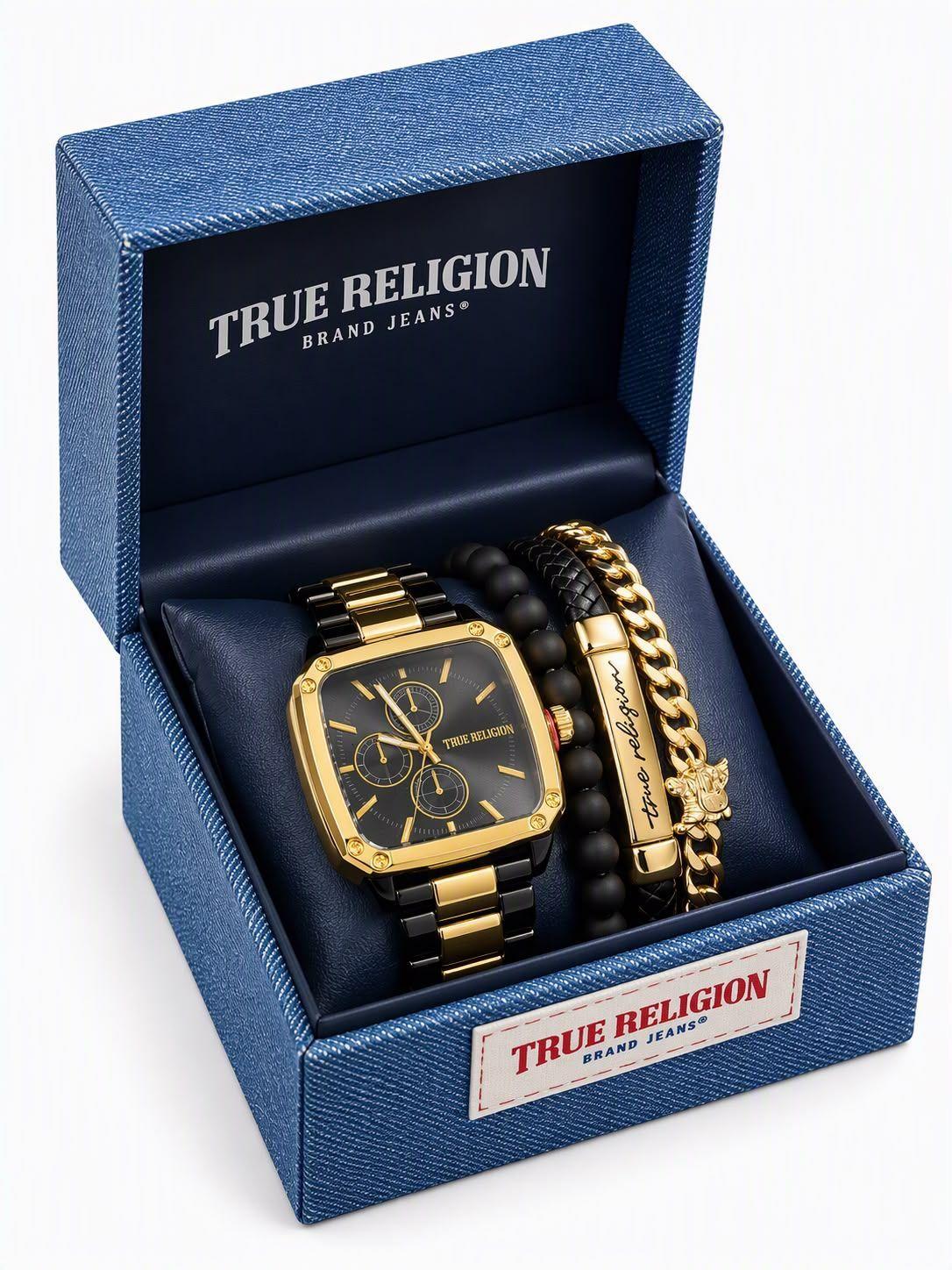 Set De Reloj Con Pulseras True Religion Para Hombre Original-0
