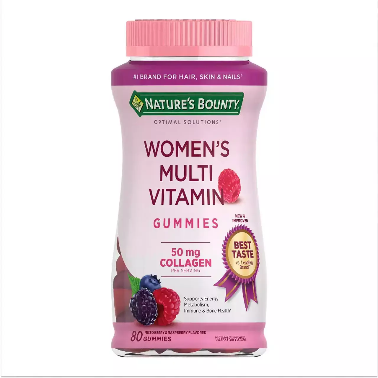 Gomitas multivitamínicas Nature's Bounty Optimal Solutions para mujeres 50 mg Collagen-0
