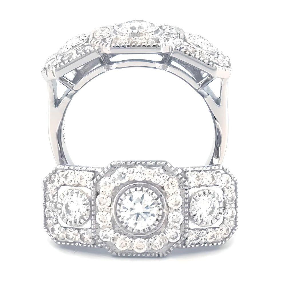 ANILLO DE COMPROMISO BOOMZAIR "DAKOTA" CON MOISSANITAS EN PLATA LEY RODINADA-0