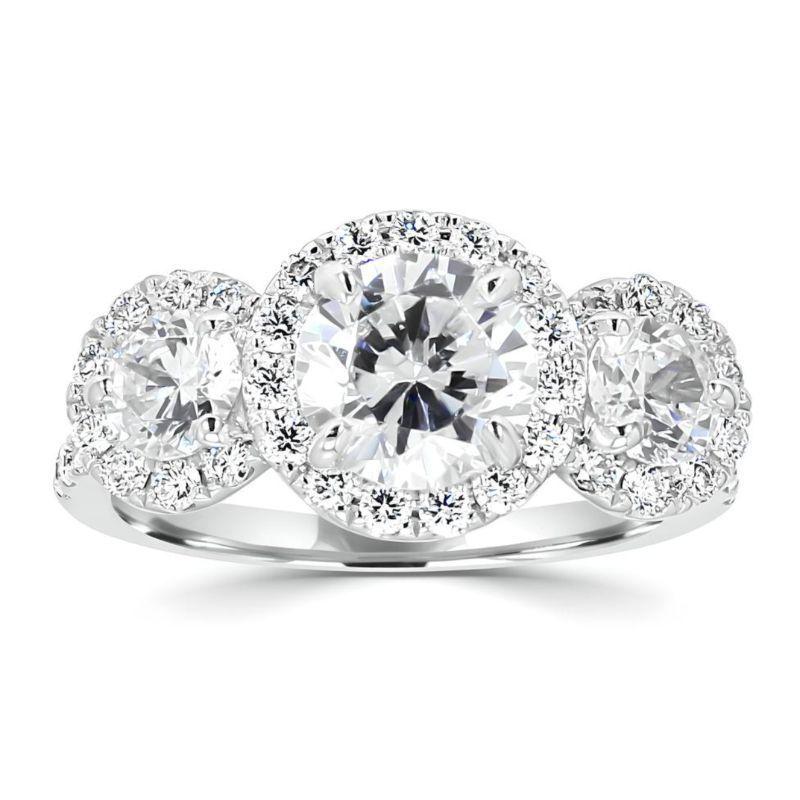 ANILLO EN PLATA RODINADA CON TRES BRILLANTES MOISSANITA-0