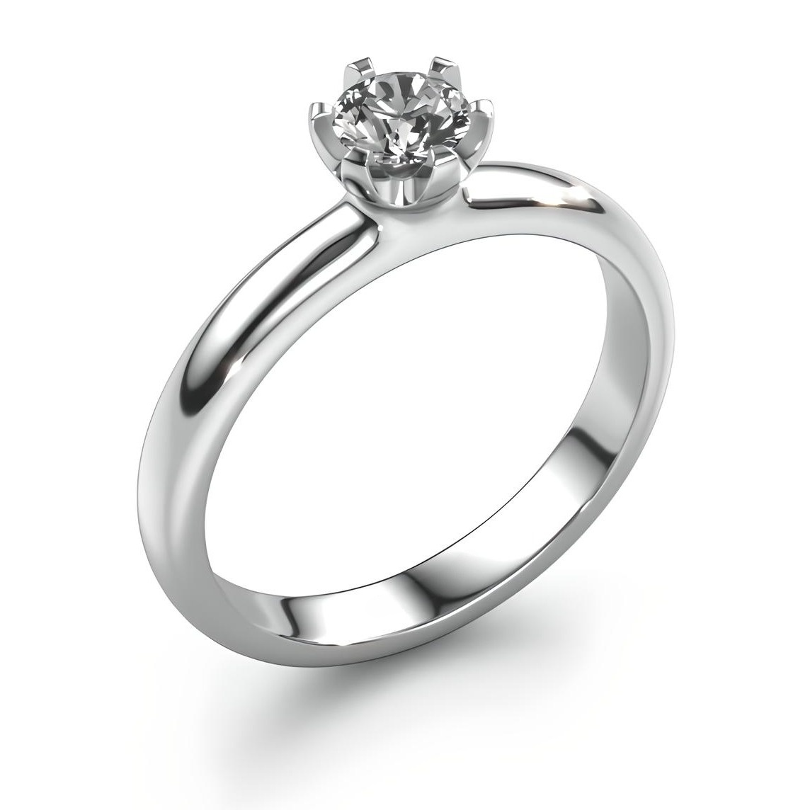 ANILLO DE COMPROMISO SOLITARIO BOOMZAIR CON MOISSANITA REDONDA 1.0 CT PLATA LEY RODINADA-0