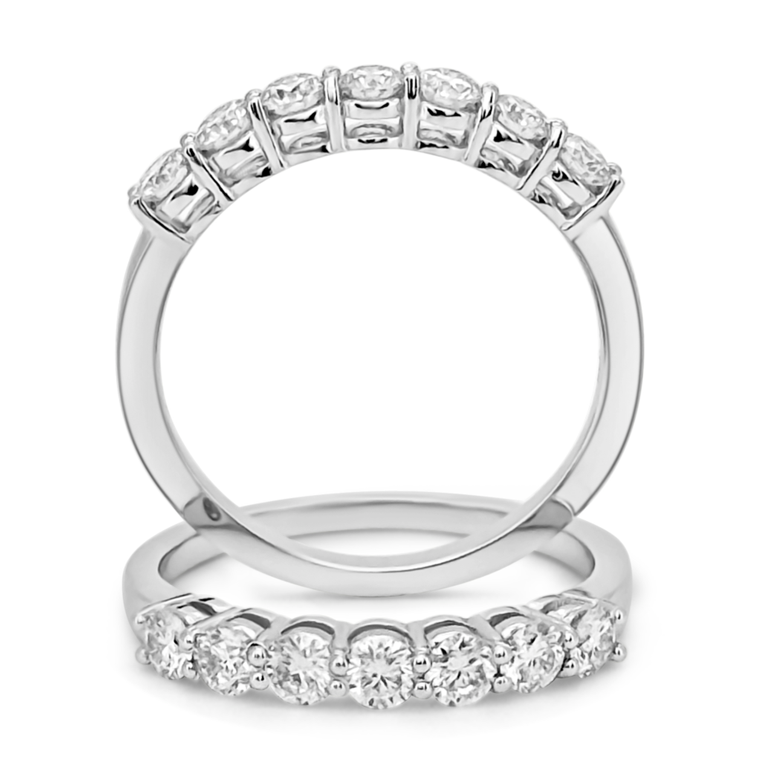 Anillo con siete brillantes moissanita-0