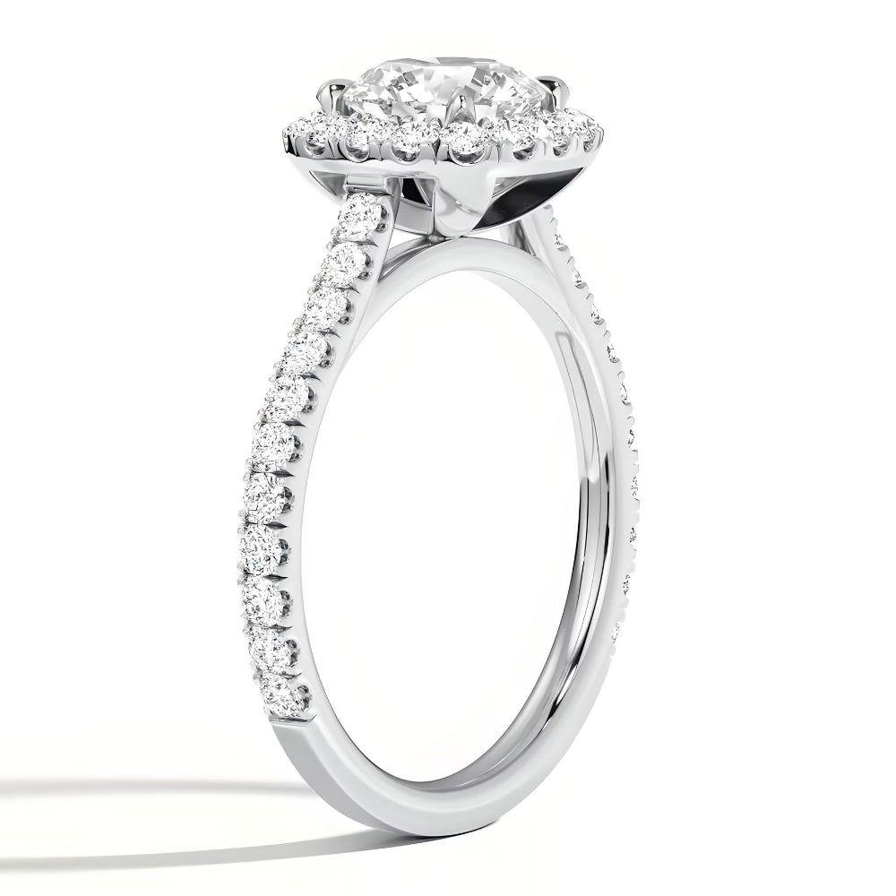 ANILLO BOOMZAIR MOISSANITA 1.0 CT HALO COJÍN VVS1 D PLATA LEY RODINADA-1