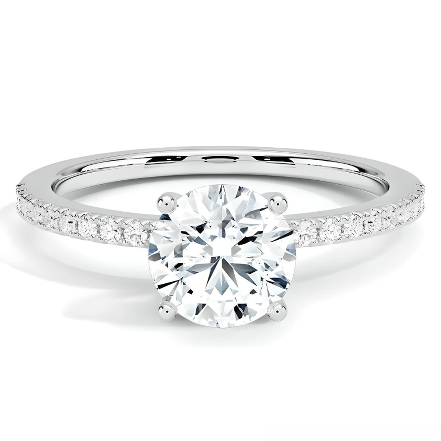 Anillo de compromiso minimalista con moissanita de 1 ct-0