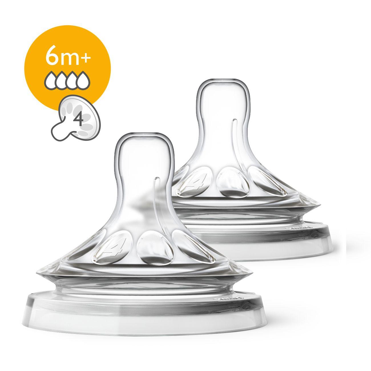 Tetina Natural Philips Avent Scf044/27 6m+ Flujo Rapido-0