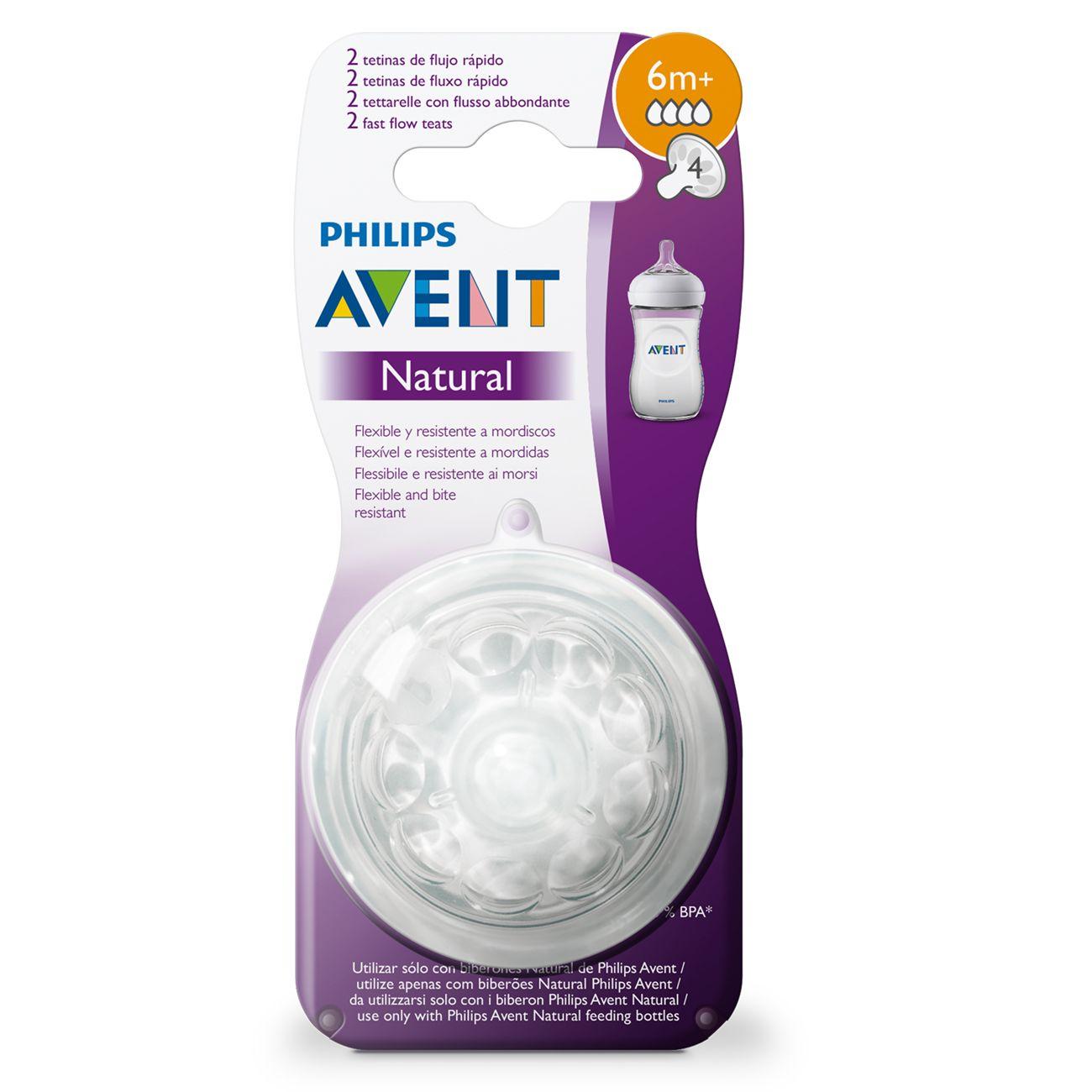 Tetina Natural Philips Avent Scf044/27 6m+ Flujo Rapido-2