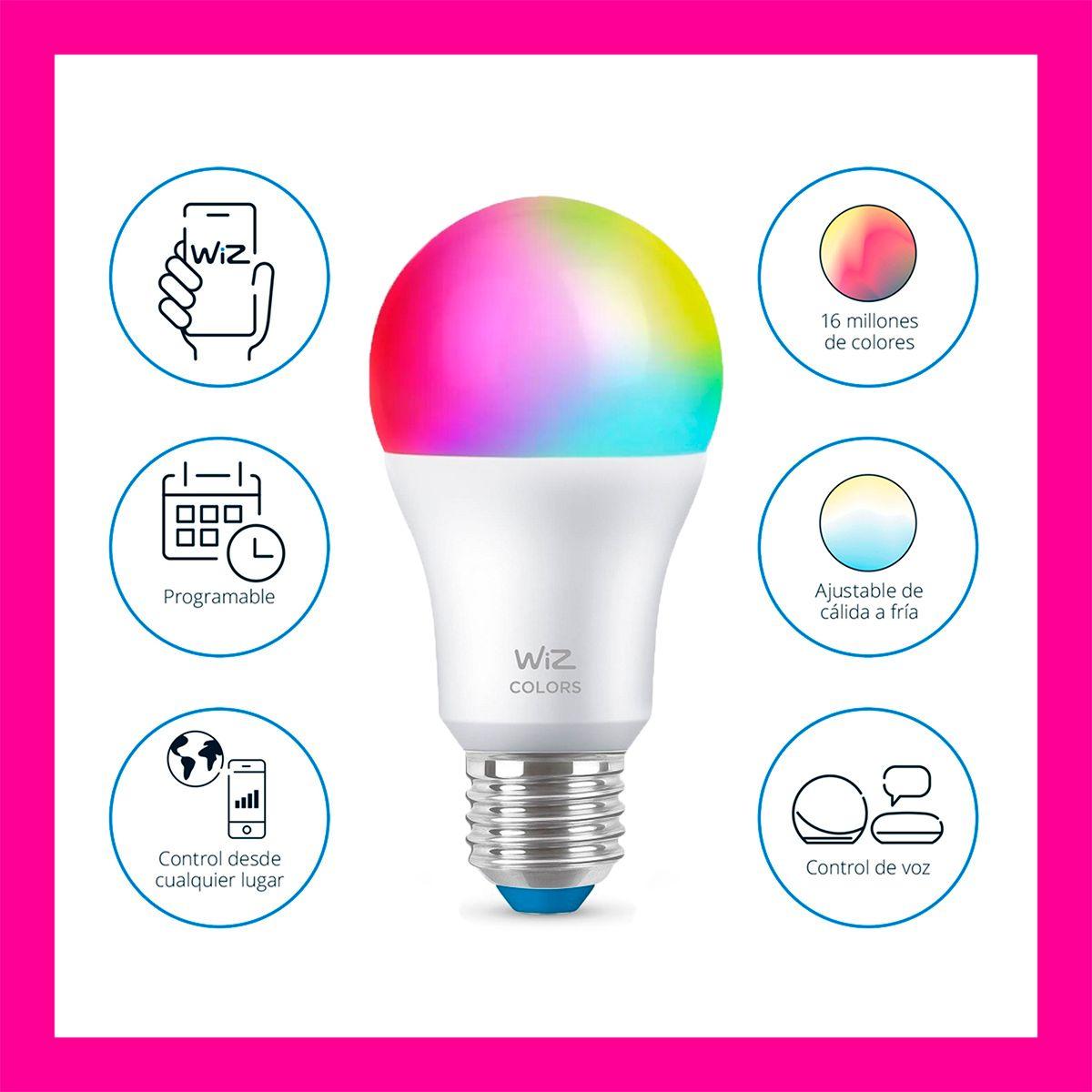 Ampolletas Inteligente WIFI Bluetooth E27 Pack x2 Und. RGB-2