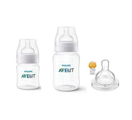 Set mamadera anti-colic 125ml+260ml + tetina SCD809/16 Avent-0