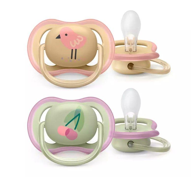 Chupete Avent Ultra Air 0-6m Cereza/Pájaro x2u SCF085/13-0