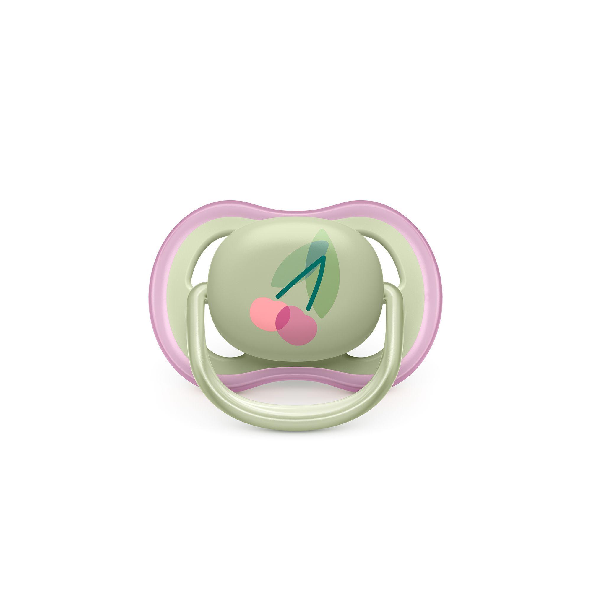 Chupete Avent Ultra Air 0-6m Cereza/Pájaro x2u SCF085/13-1