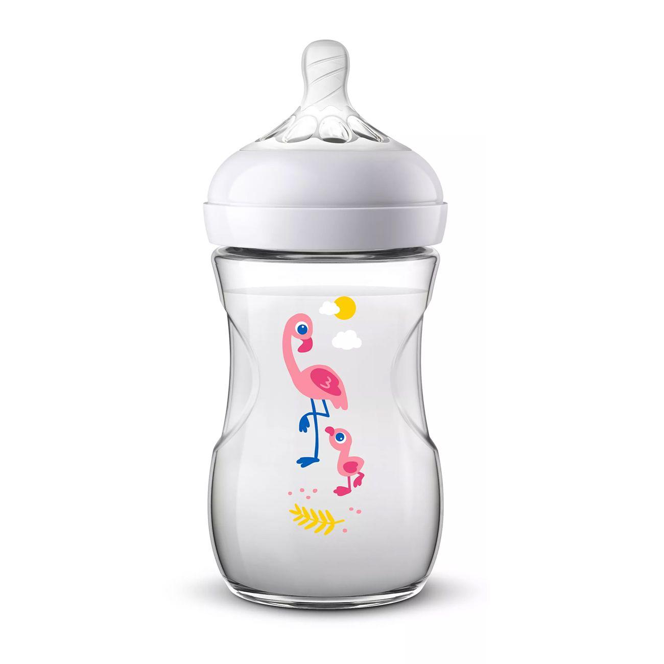 Mamadera Philips Avent Natural Scf070/21 260ml 1m+ Flamencos-0