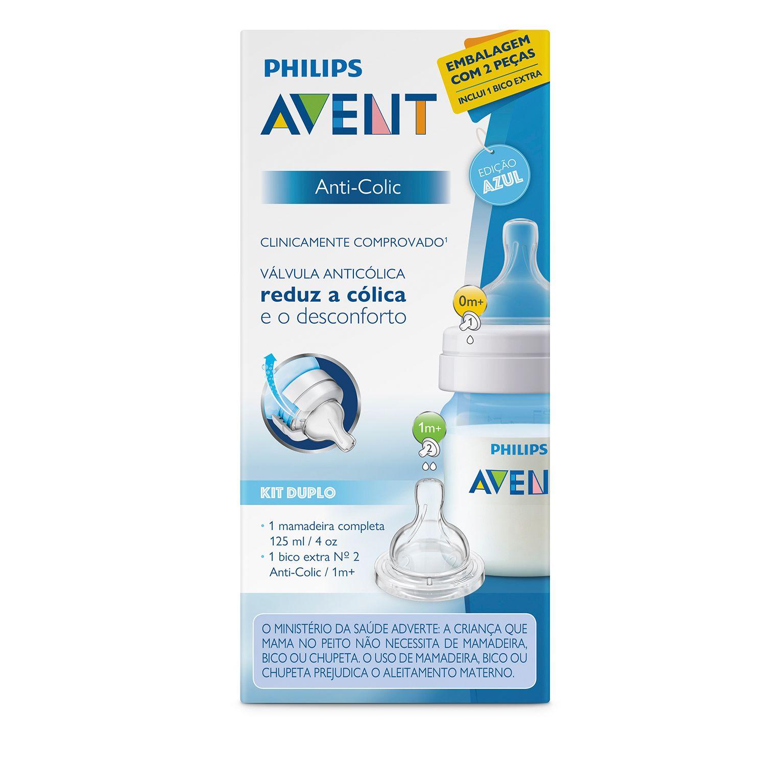 Set mamadera anticolicos azul 125ml + tetina SCD809/26 Avent-1