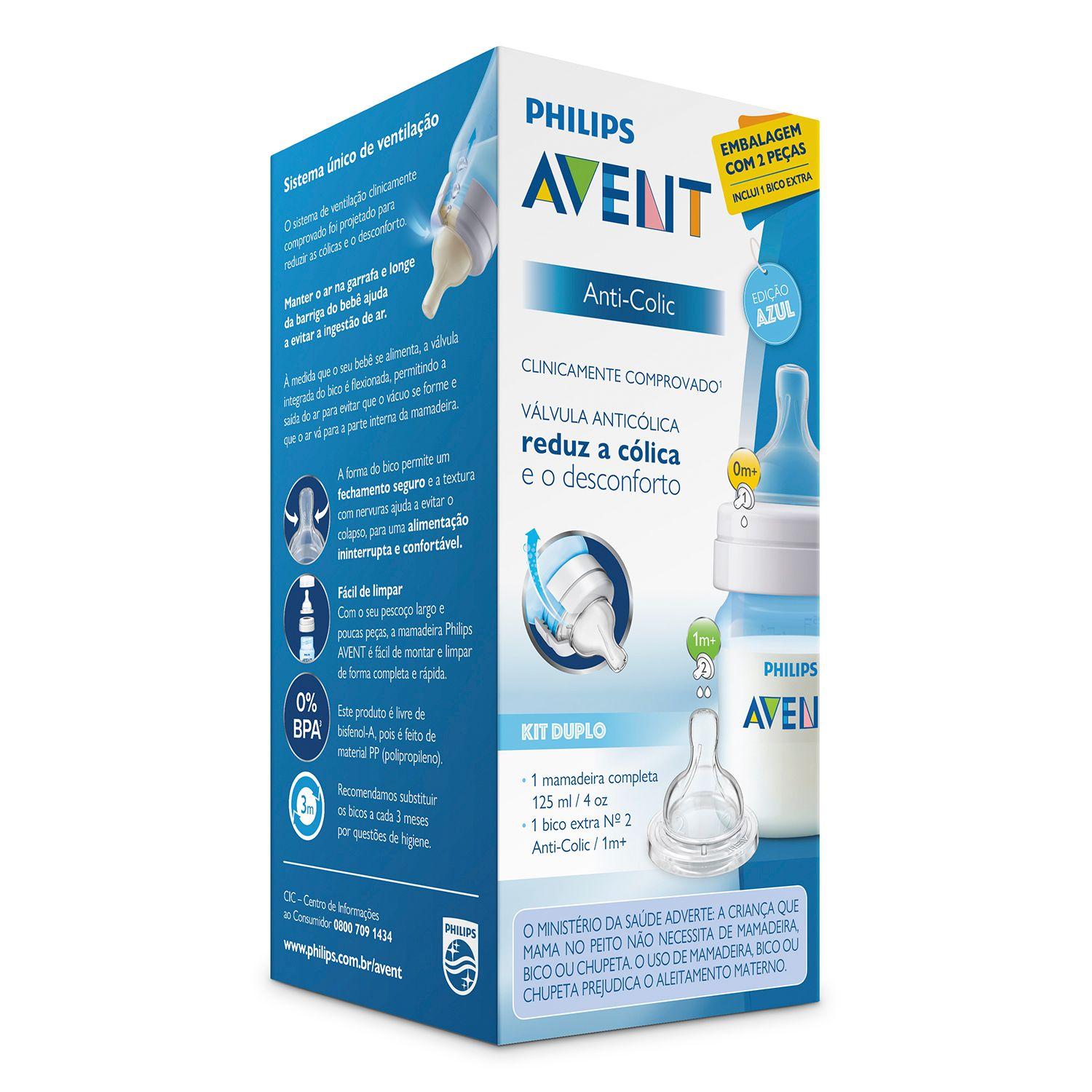 Set mamadera anticolicos azul 125ml + tetina SCD809/26 Avent-2