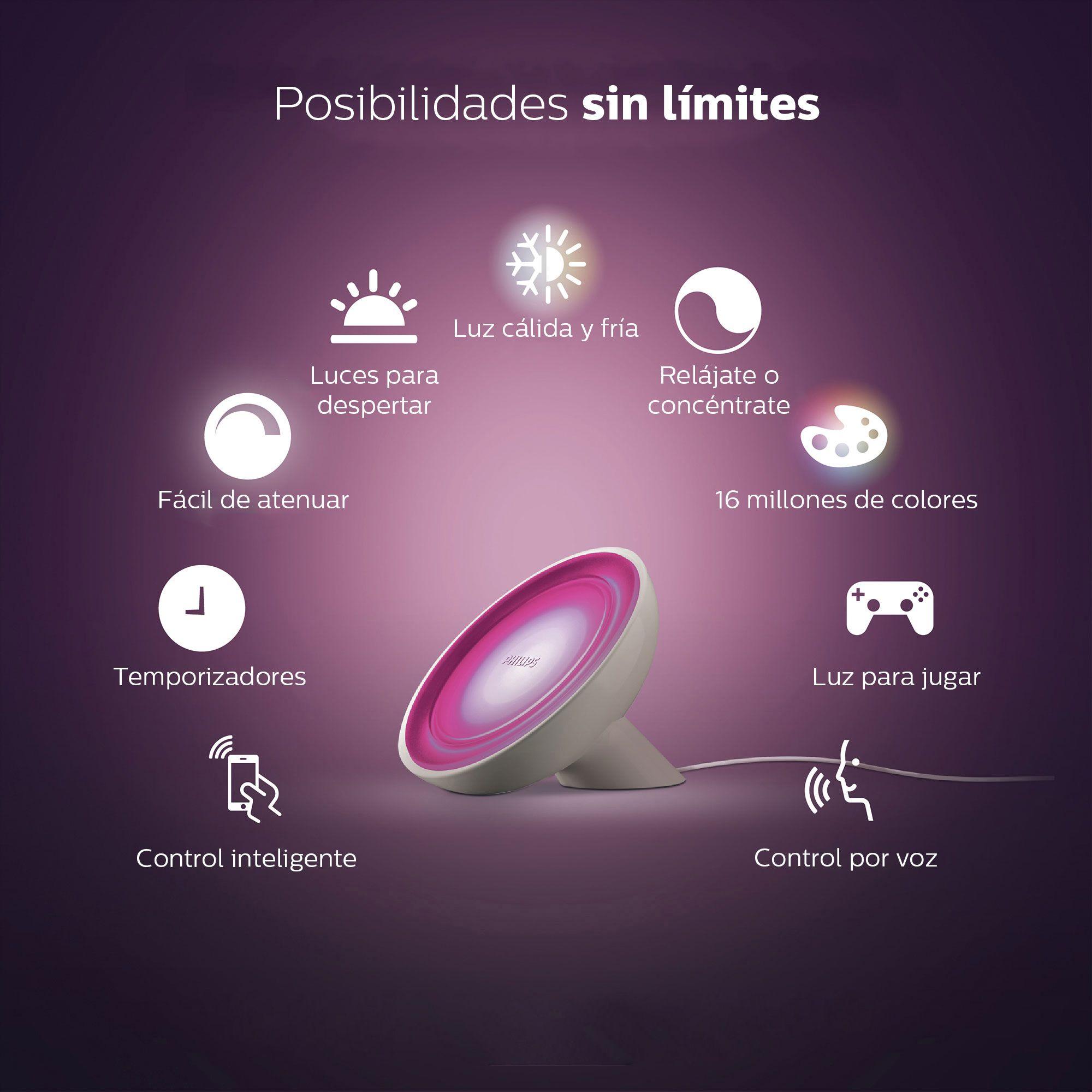 Lámpara De Mesa Philips Hue Bloom Led Bluetooth Color Rgb-4