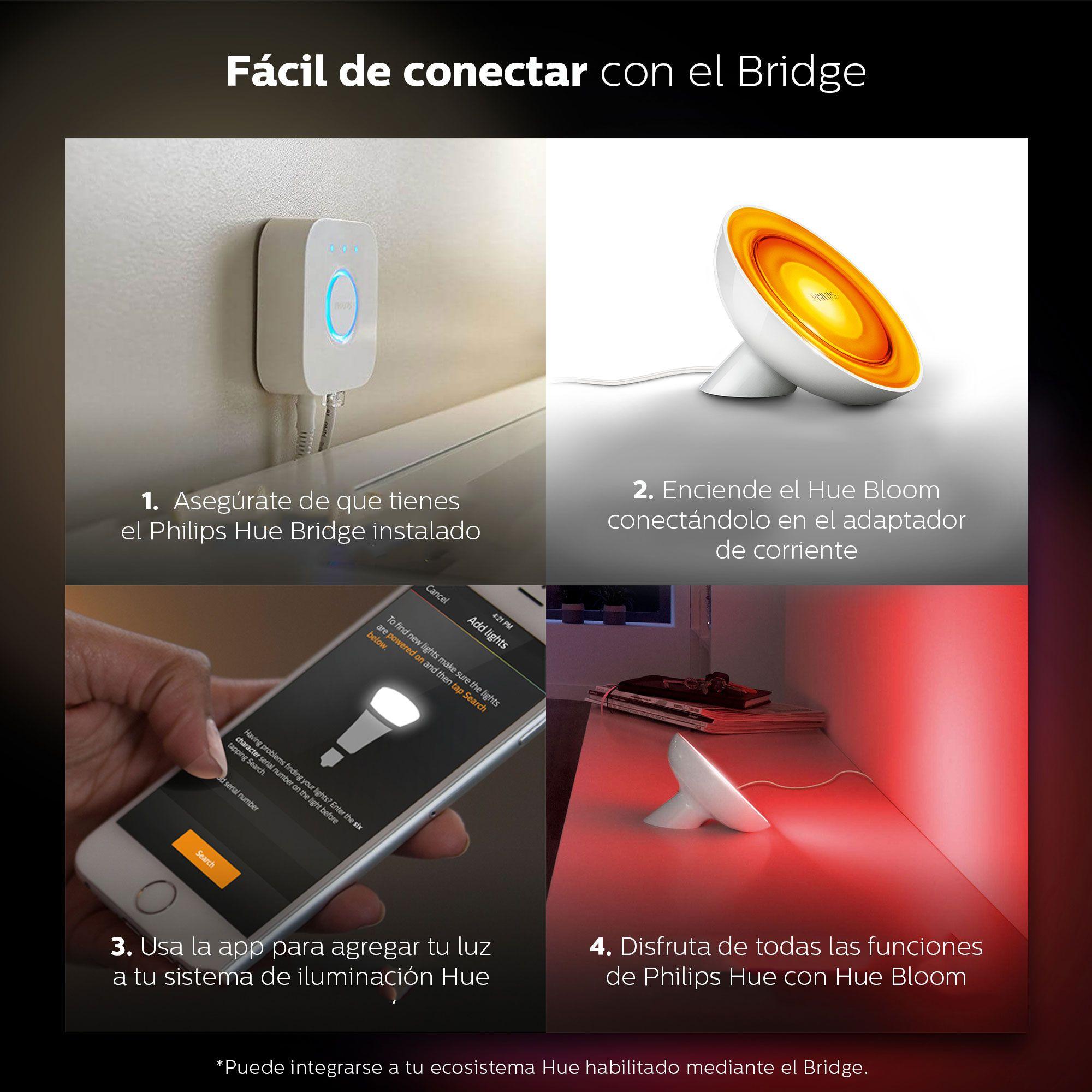 Lámpara De Mesa Philips Hue Bloom Led Bluetooth Color Rgb-8