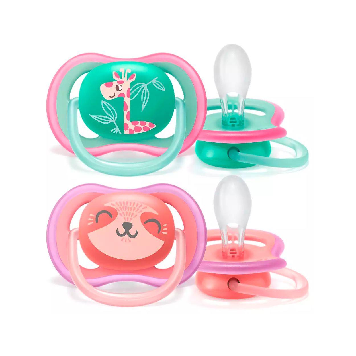 Chupete Ultra Air 18m+ Jirafa/Perezoso  x2 Avent SCF349/12-0