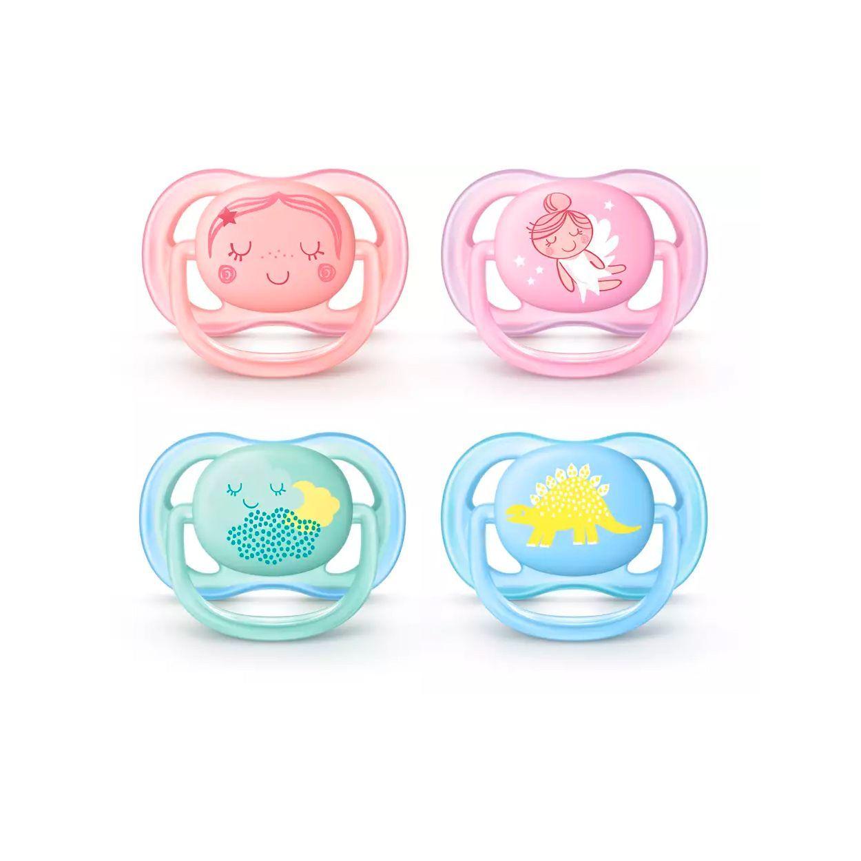 Chupete Ultra Air 0-6m Niño/Niña deco x2 Avent SCF344/21-1