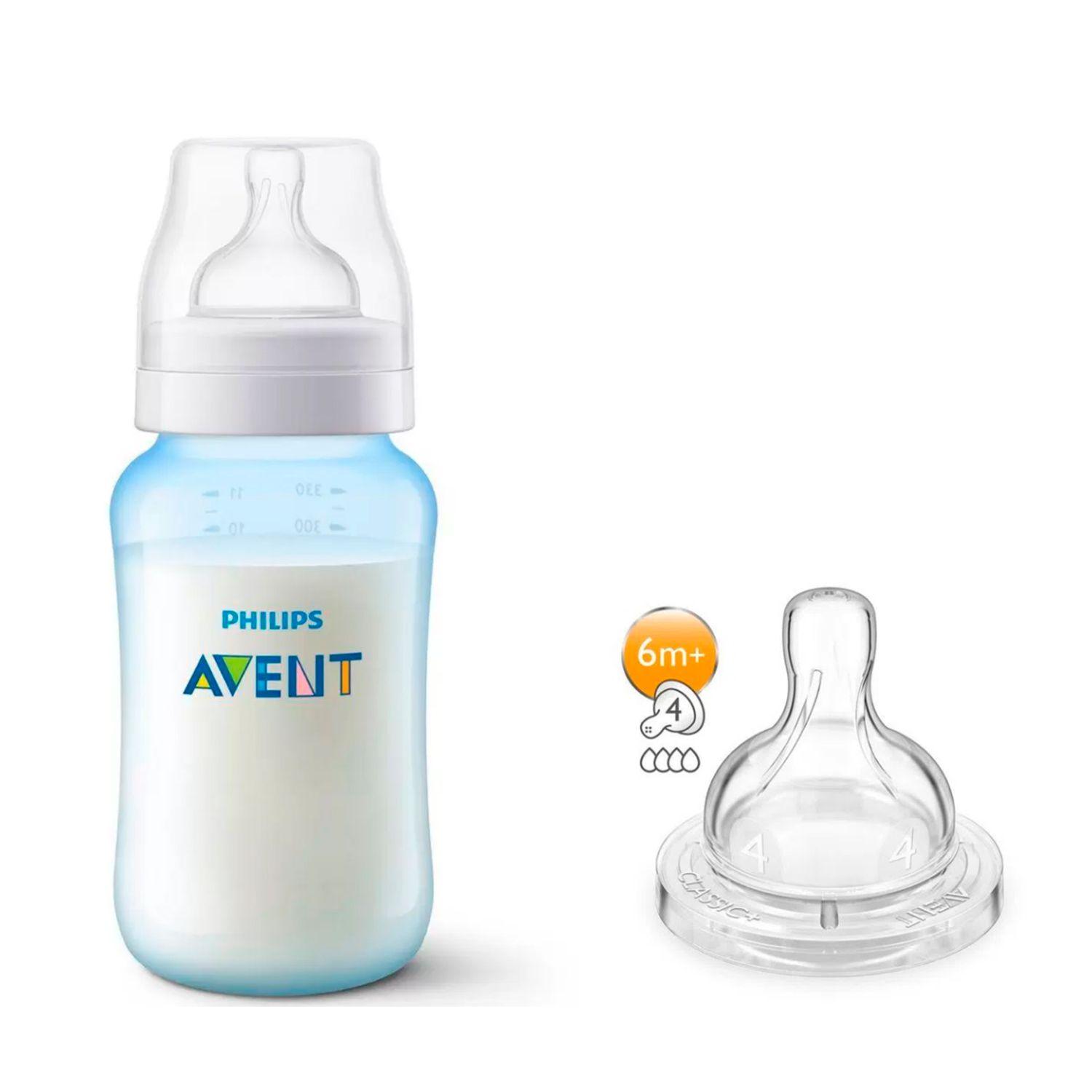 Set Mamadera Anticolicos Azul 330ml + Tetina Scd809/30 Avent-0