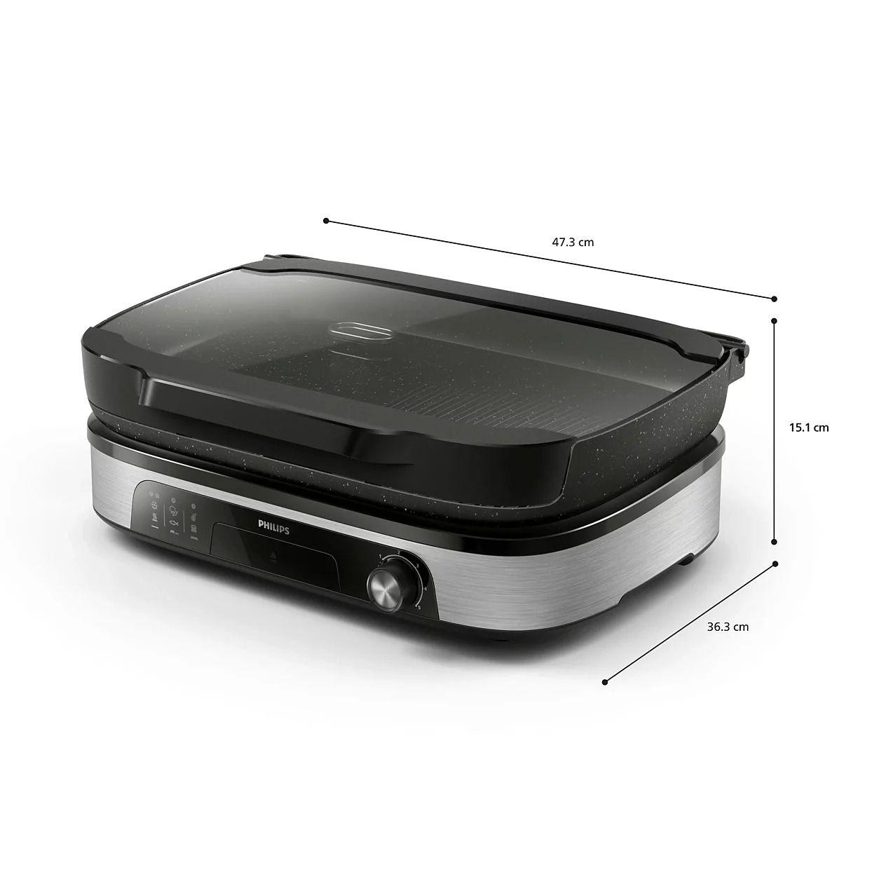 Parrilla Eléctrica 2400W Ahumador Infusor HD6212/90 Philips-1
