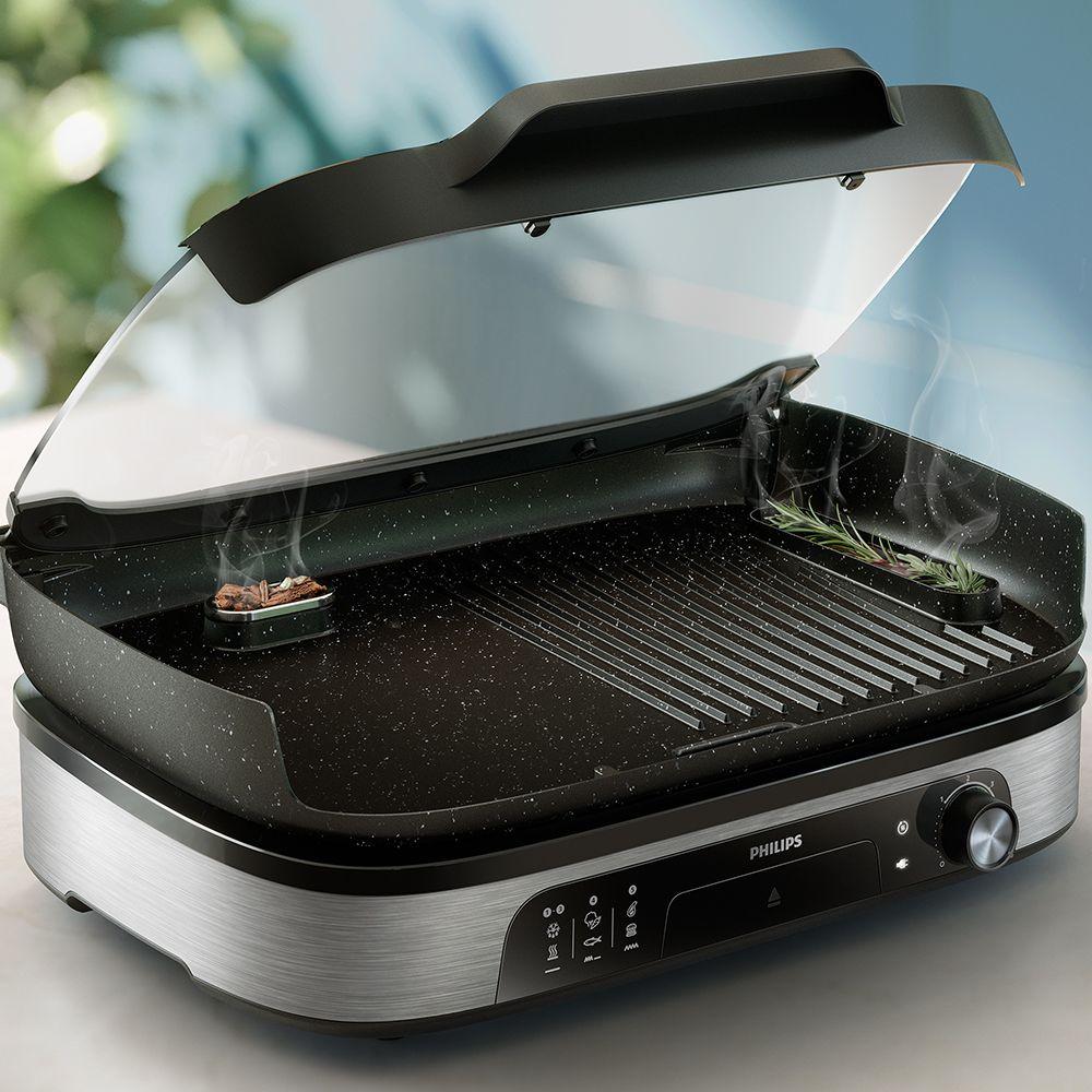 Parrilla Eléctrica 2400W Ahumador Infusor HD6212/90 Philips-2