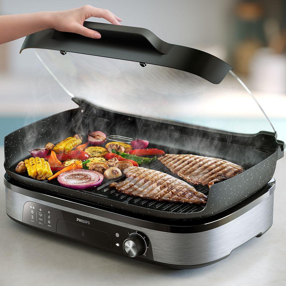 Parrilla Eléctrica 2400W Ahumador Infusor HD6212/90 Philips-3