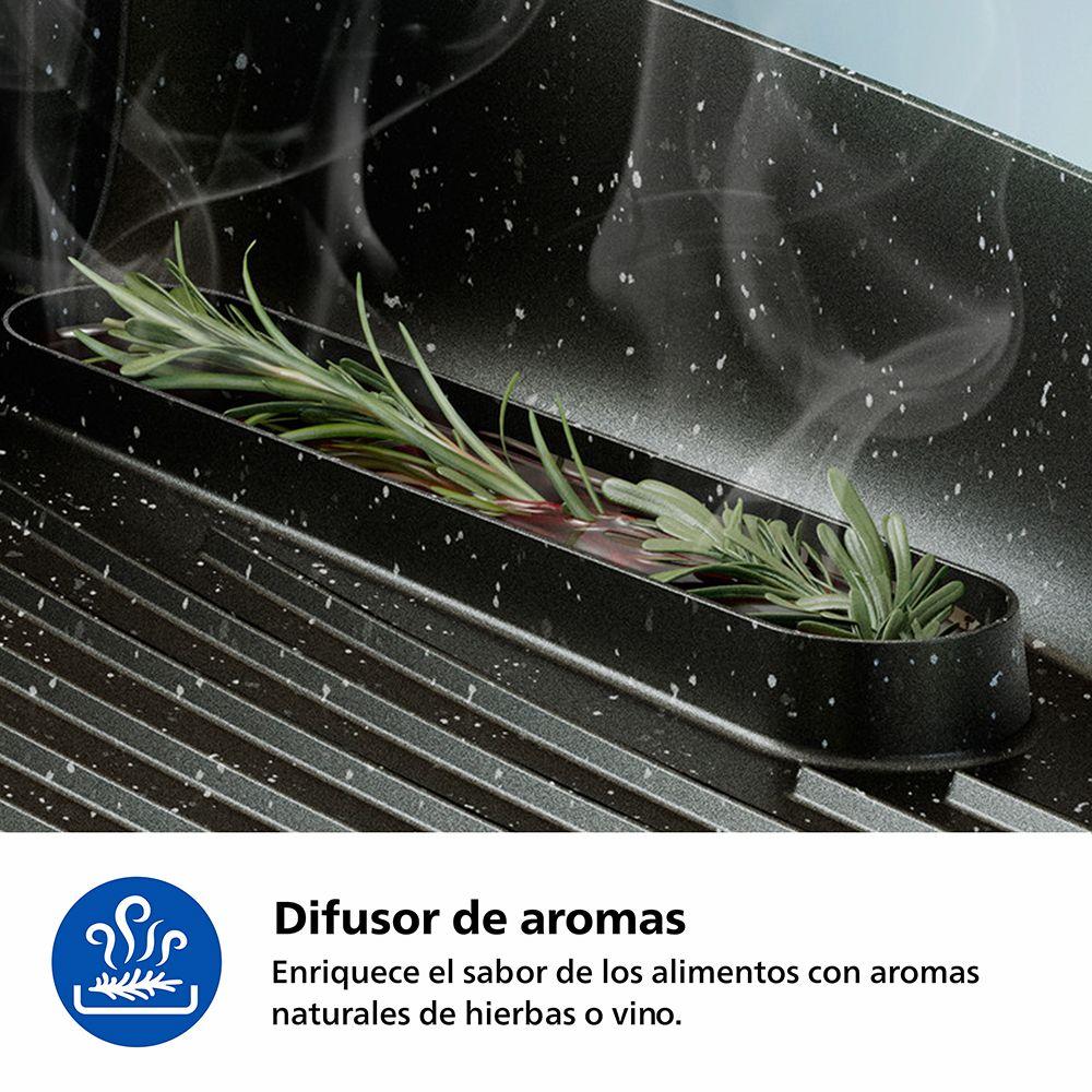 Parrilla Eléctrica 2400W Ahumador Infusor HD6212/90 Philips-6