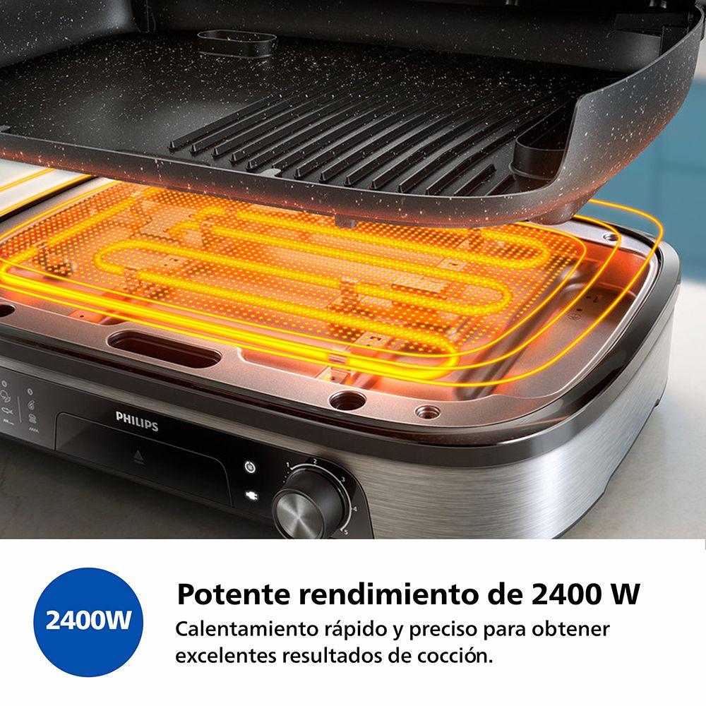 Parrilla Eléctrica 2400W Ahumador Infusor HD6212/90 Philips-7