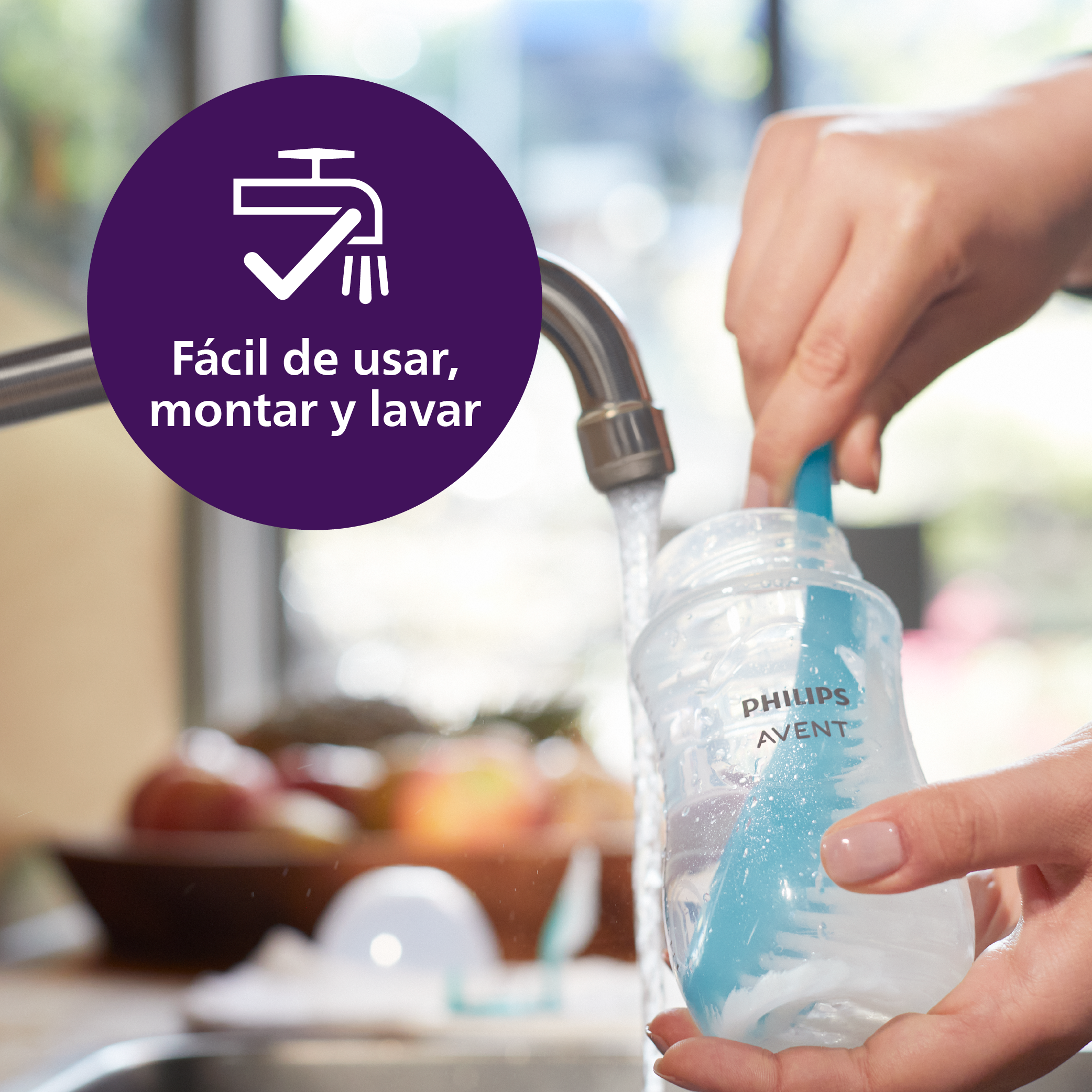 Mamadera Natural Response con abertura Airfree Avent SCY673/01 +1 m 260 ml-3