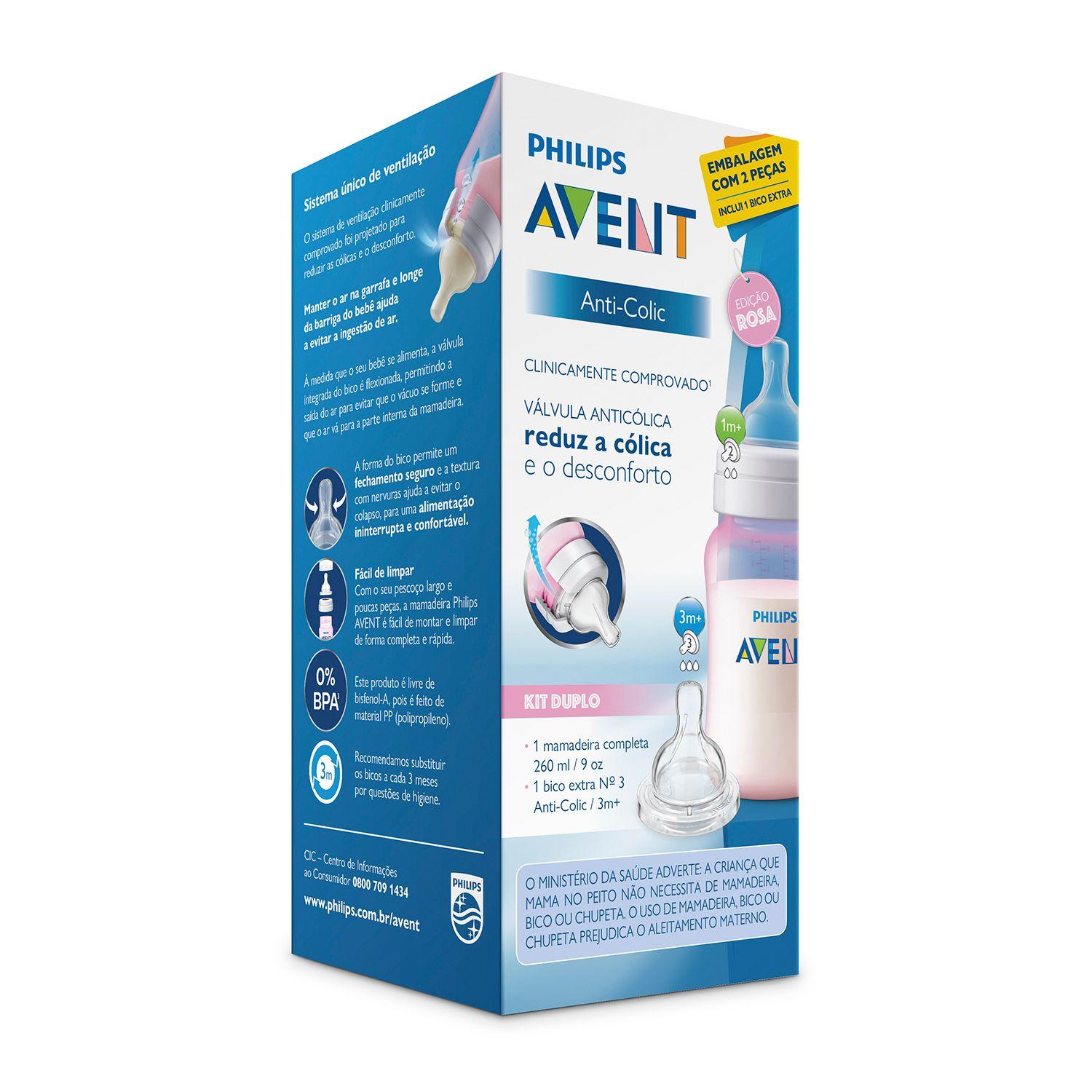 Set mamadera anticolicos rosa 260ml + tetina SCD809/27 Avent-2