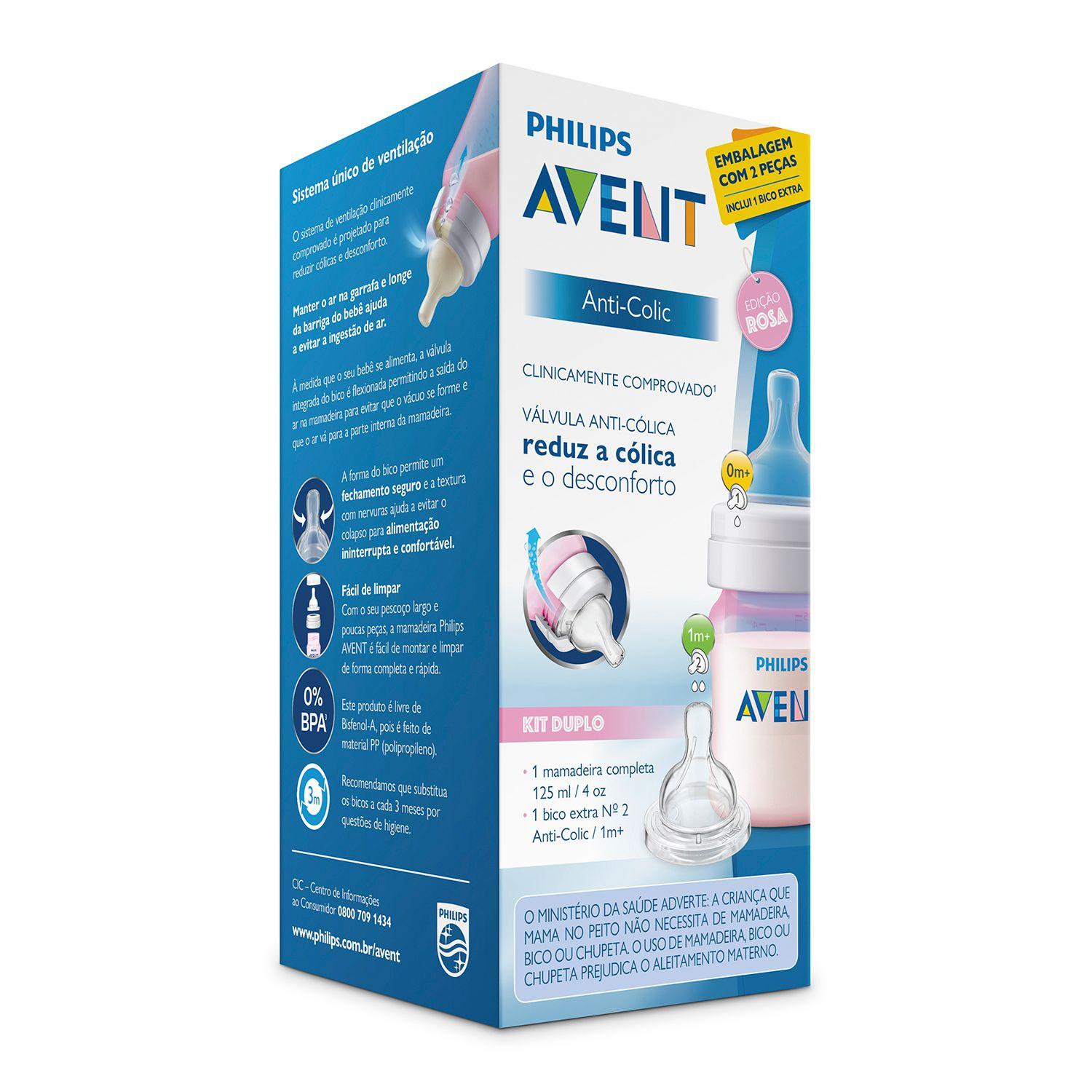 Set mamadera anticolicos rosa 125ml + tetina SCD809/24 Avent-2