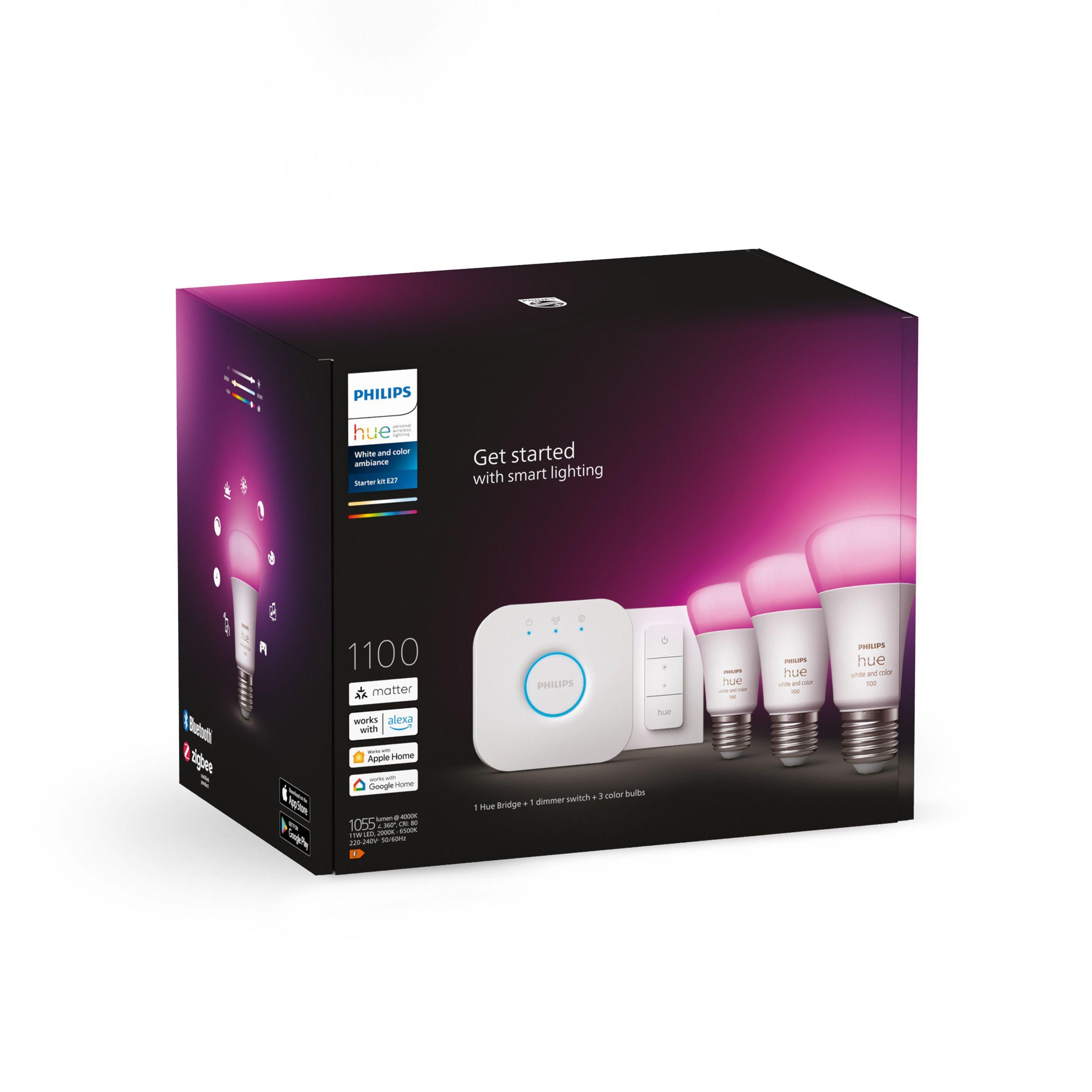 Kit Philips Hue De Inicio Ampolletas E27 X3 Unid Color Rgb-2