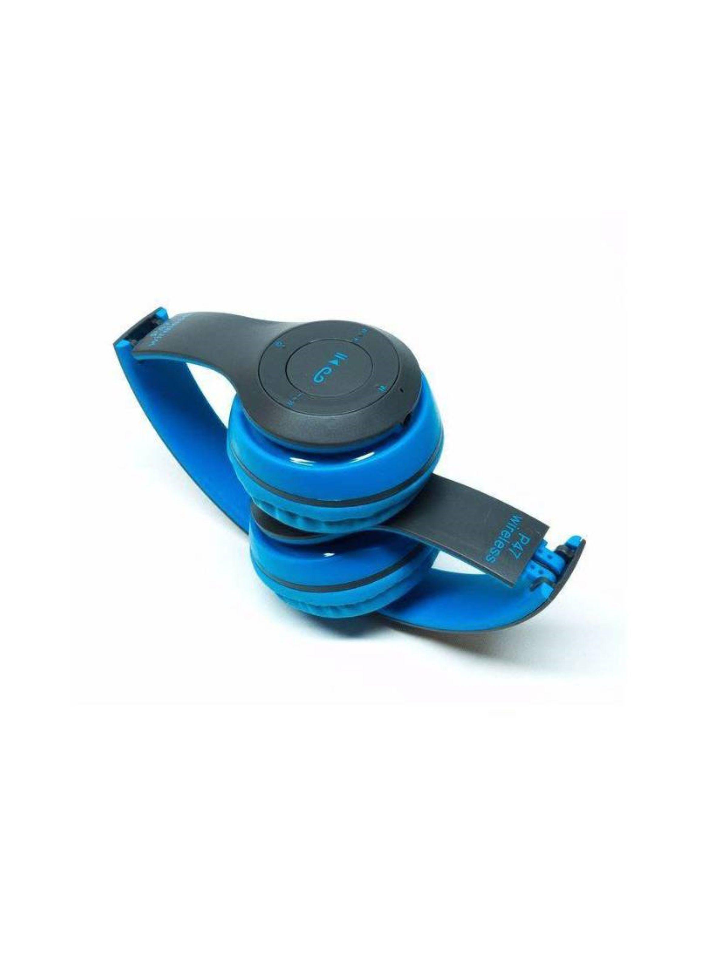 Audífono Bluetooth P47 Color Celeste-2