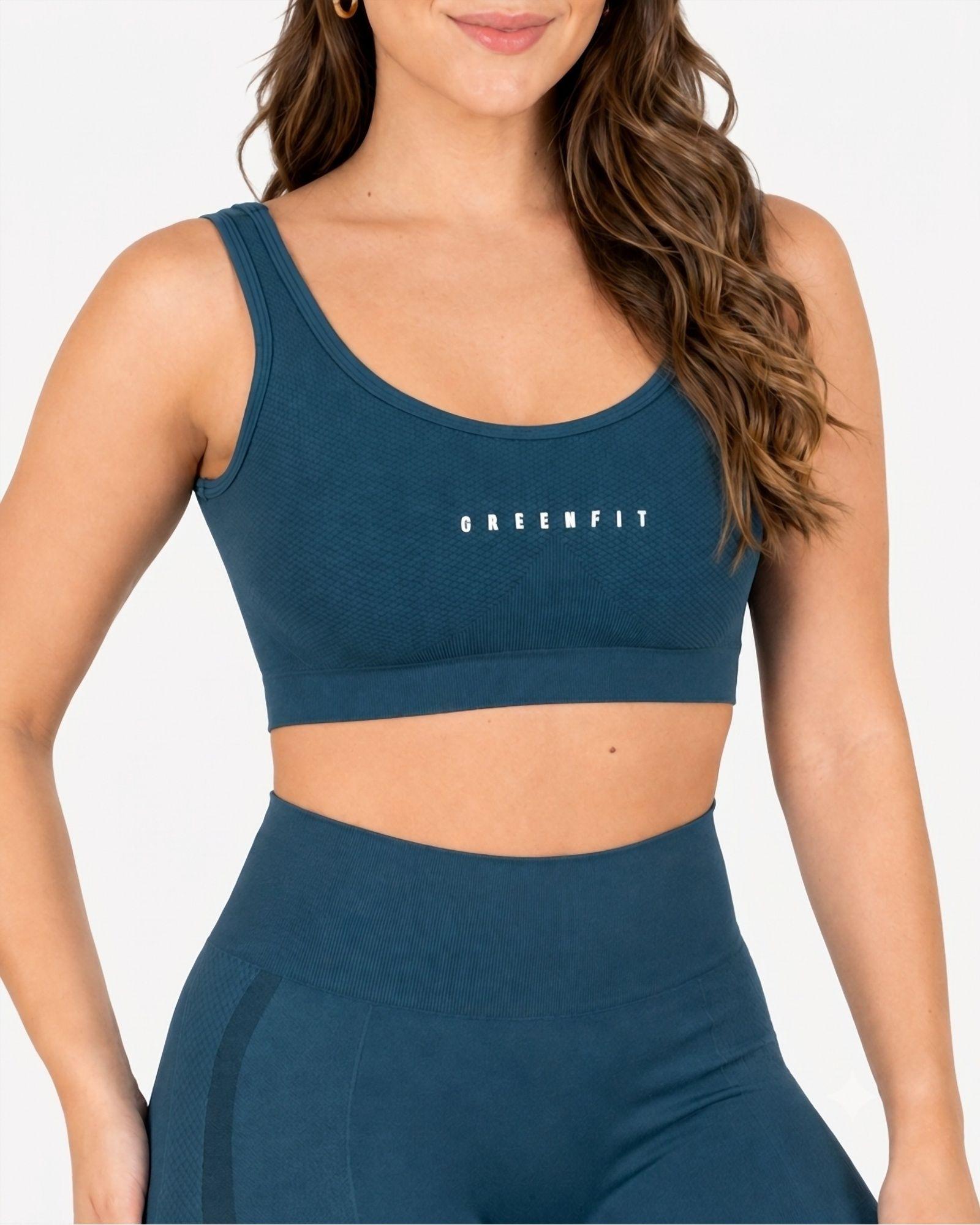Ropa Deportiva Conjunto Mujer Seamless Azul Grisaceo Pilates Yoga Gym-4