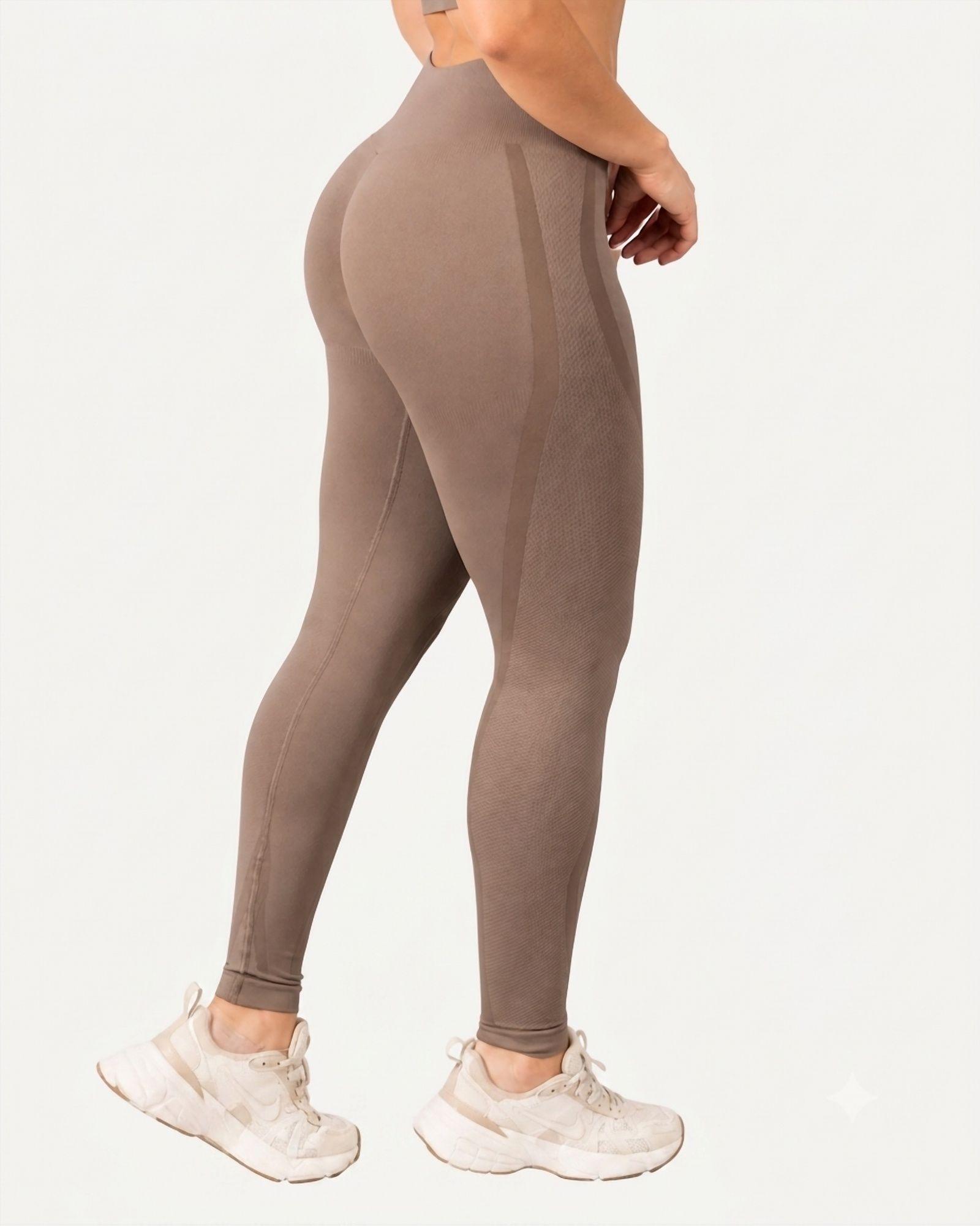 Ropa Deportiva Conjunto Mujer Seamless Cafe Claro Pilates Yoga Gym-3