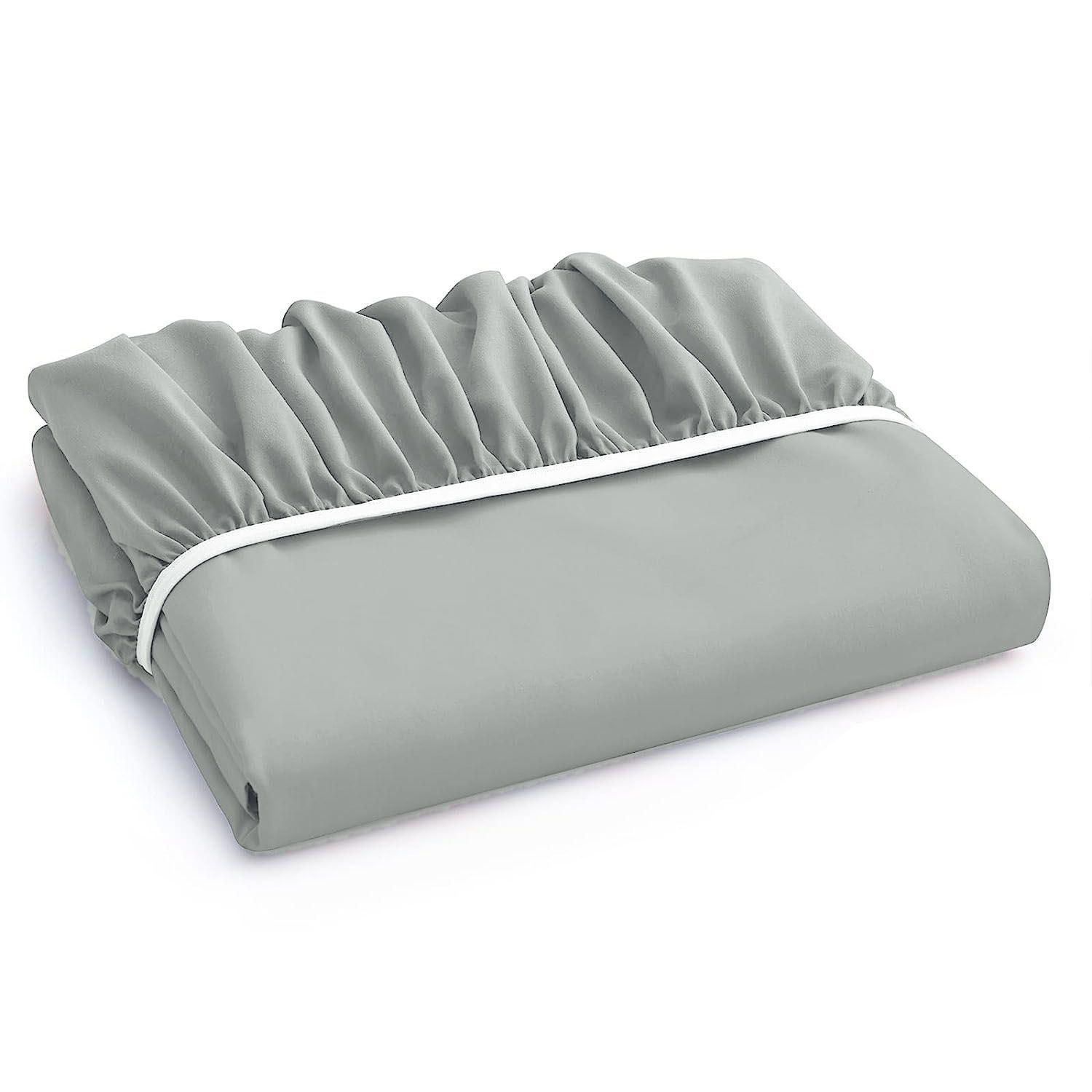 Sabanas Bajera Soft Ajustable 1800 Cama 2 Plazas Gris-0