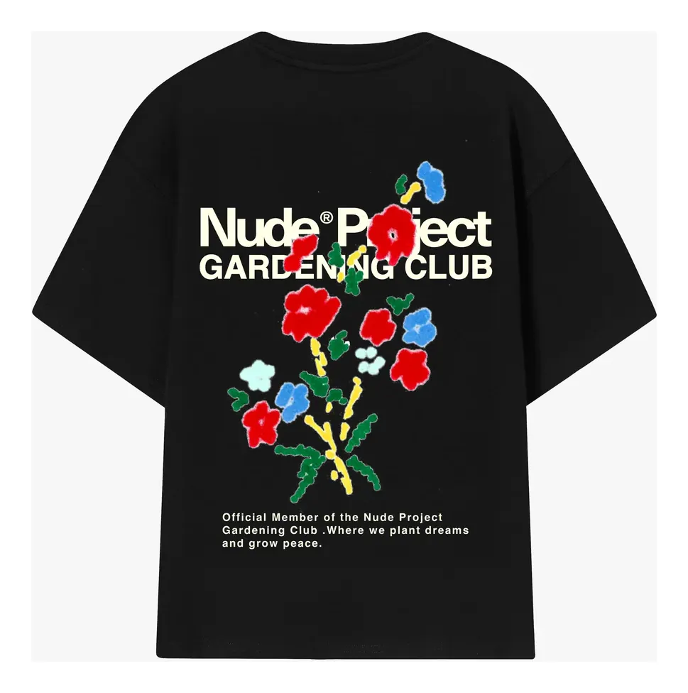 Nude Project Floreta Tee Black-2
