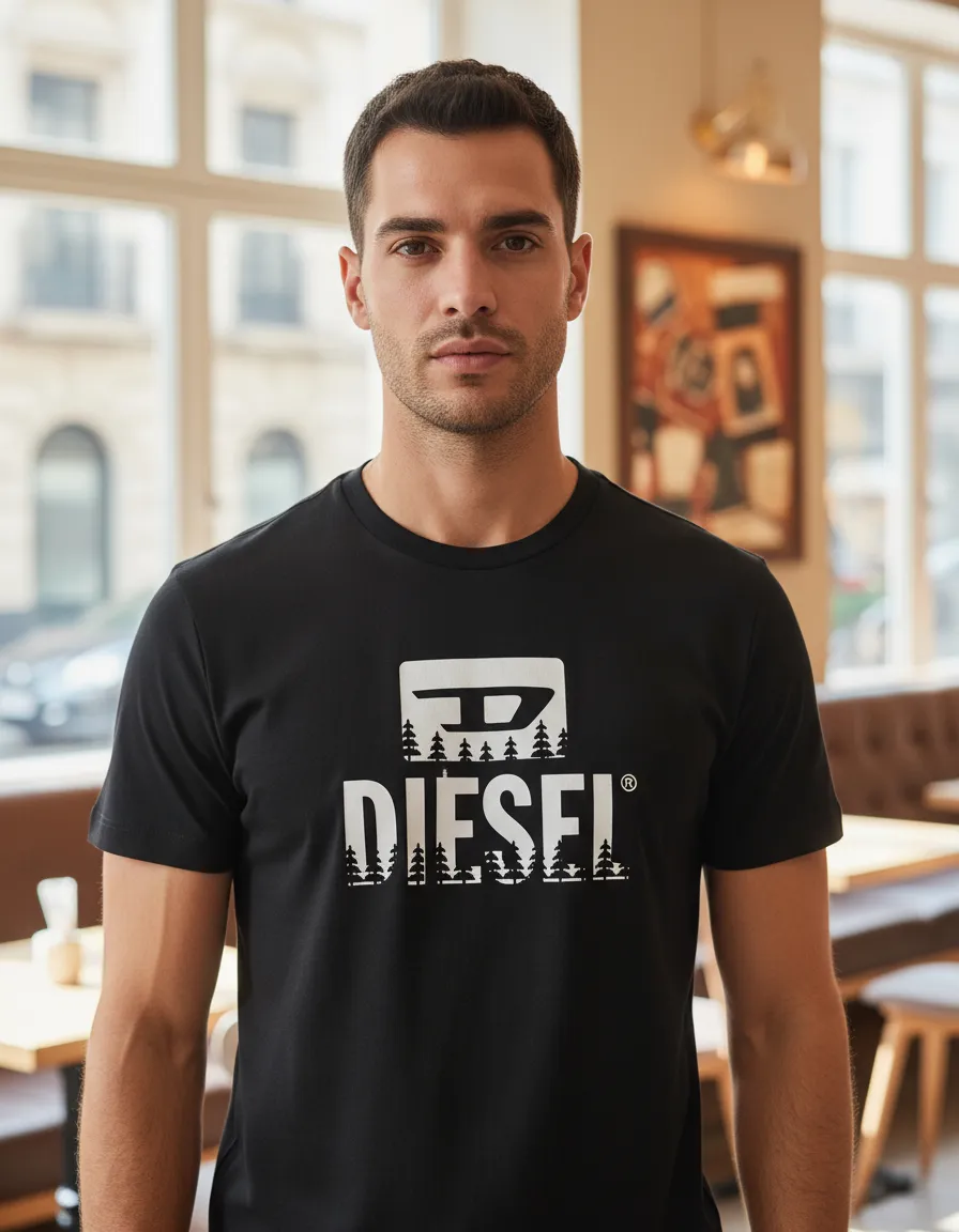 Polera Diesel T shirt Schwarz Hombre-2