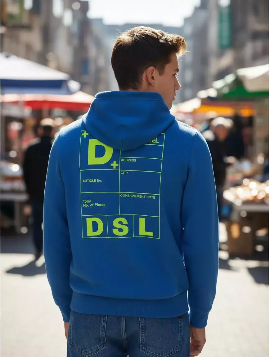 Polerón Diesel Hoodie Con Logo Y Backprint Agregar a favoritos-3