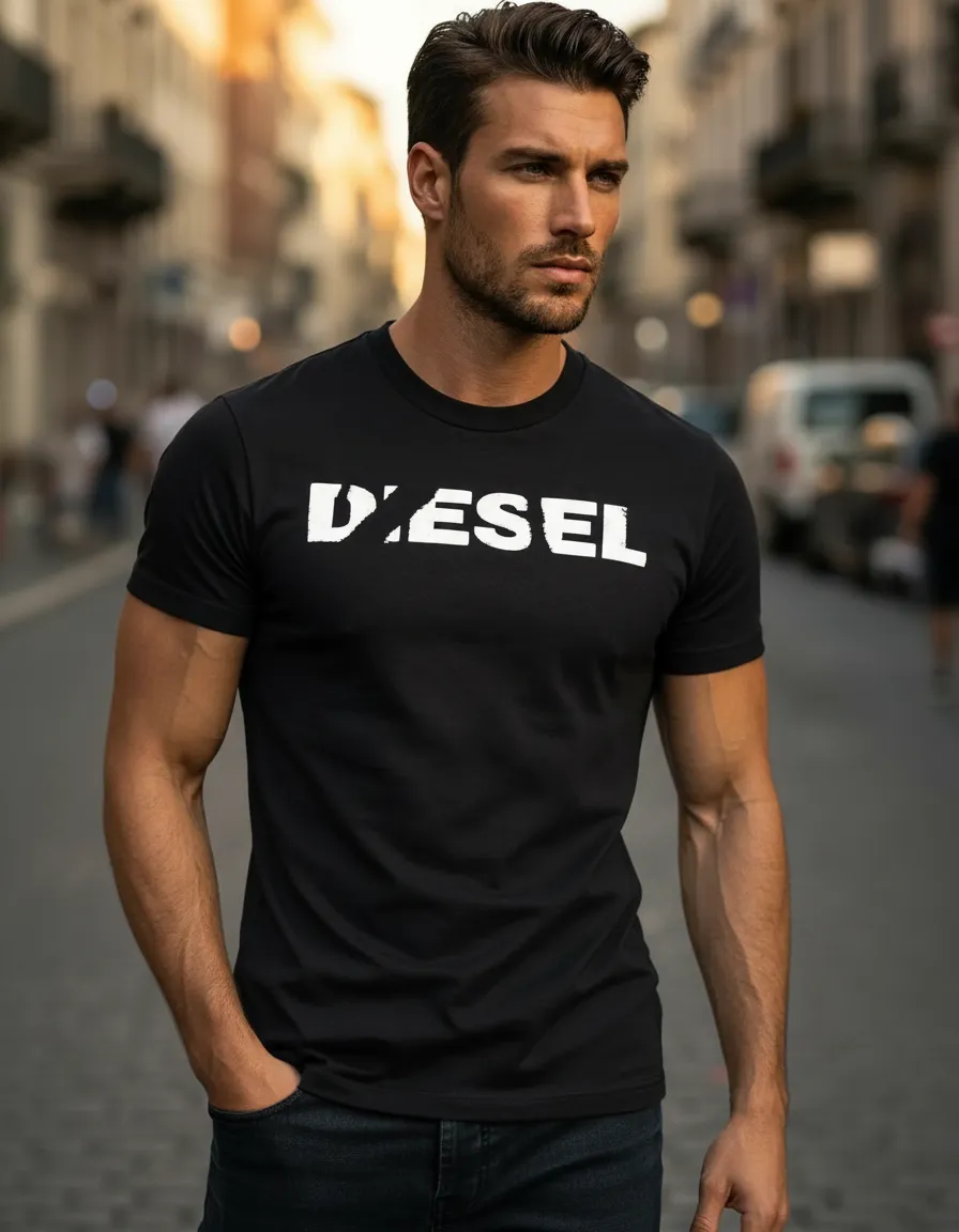 Polera Diesel T just 2 Masculina Estilo Casual-3