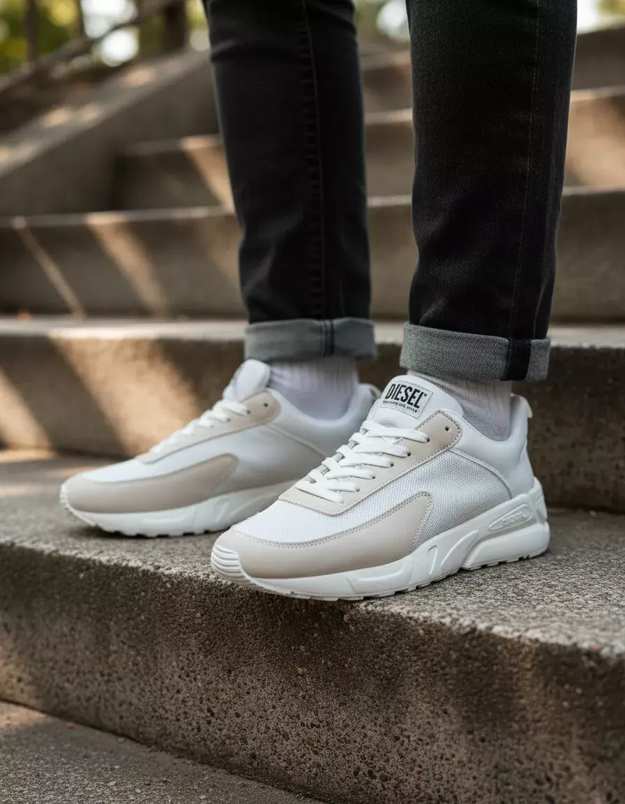 Zapatillas Diesel Hombre Urbanas Blanco beige-2