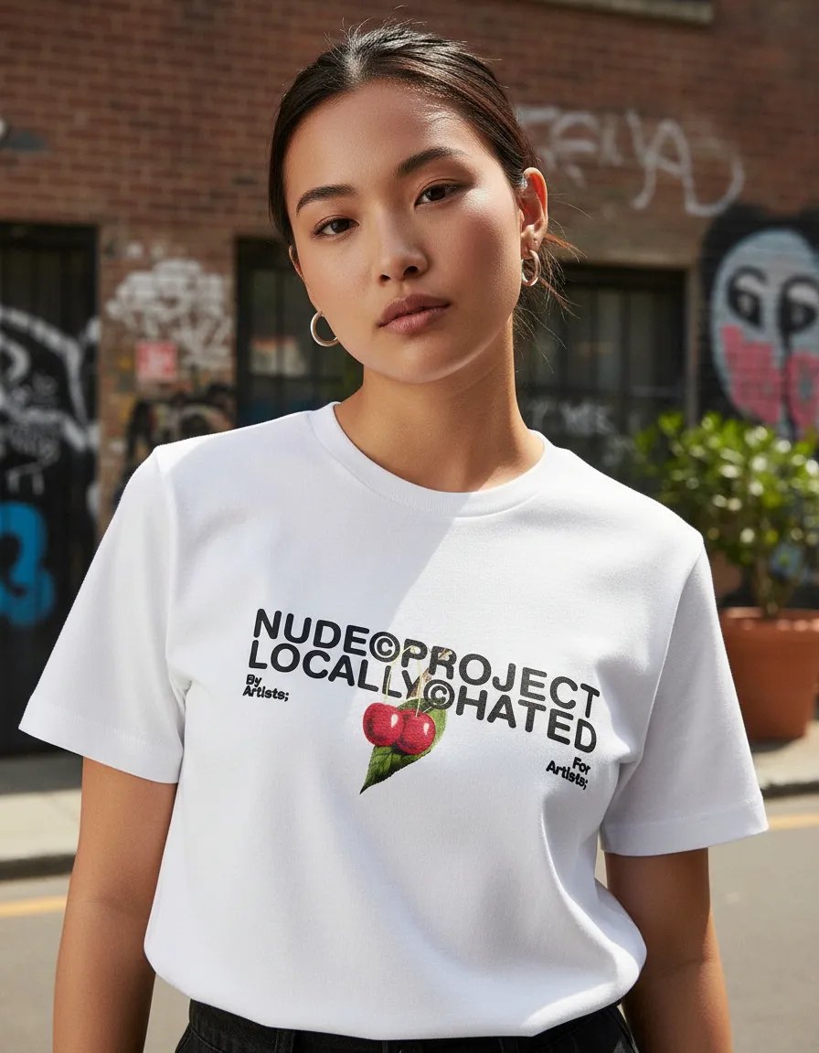 Polera Nude Project Locally Hated Cherry Blanca-2