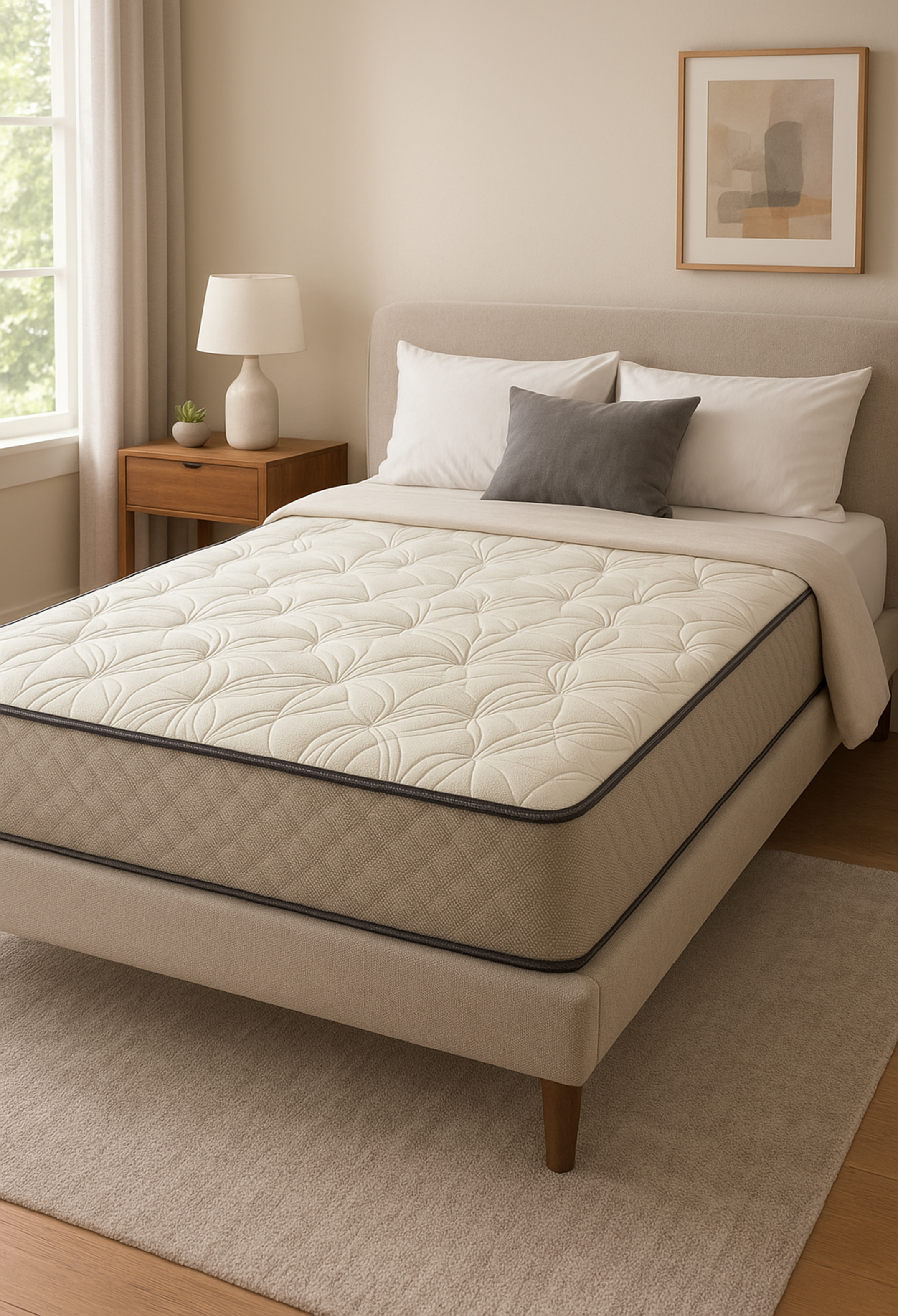 Colchon Hipnos 2,0 Plazas Resorte Bonell Altura 25 Cm Gris /Blanco-4