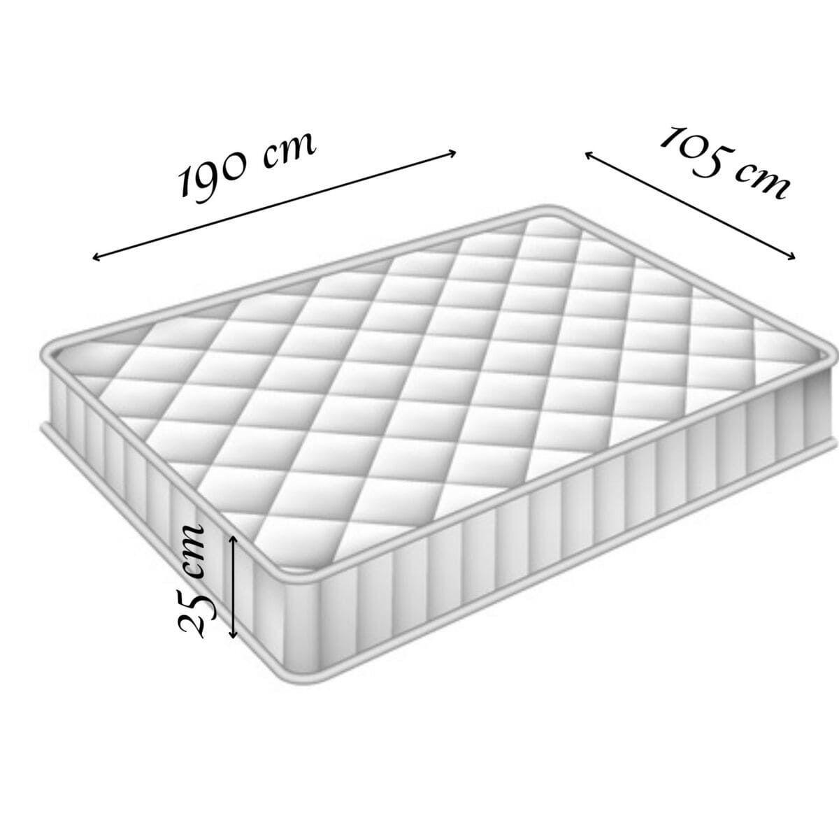Colchon Hipnos 1.5 Plazas  Resorte Bonell Altura 25 Cm  Espuma De Alta Densidad Gris /Blanco-4