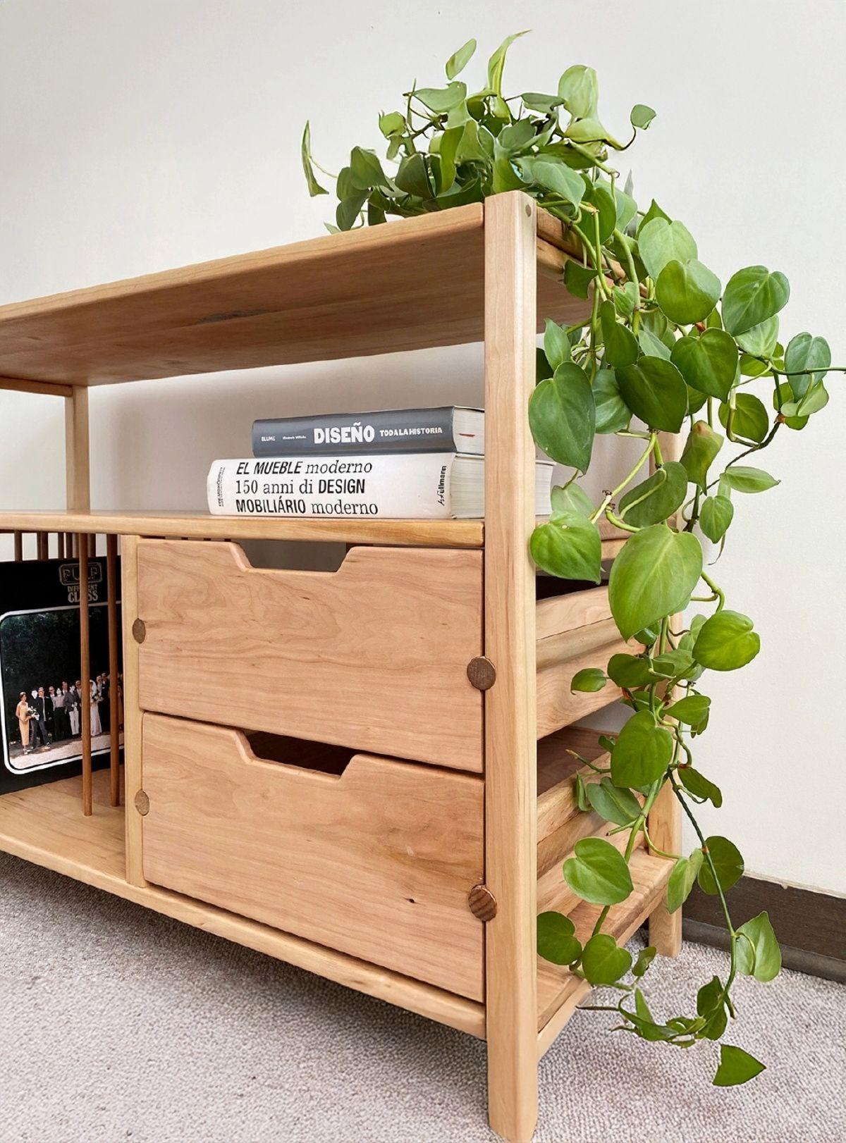 Mueble Rack Vinilos Madera Lenga-3